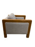 Wooden Frame Lounge Chair With Creme Upholstery