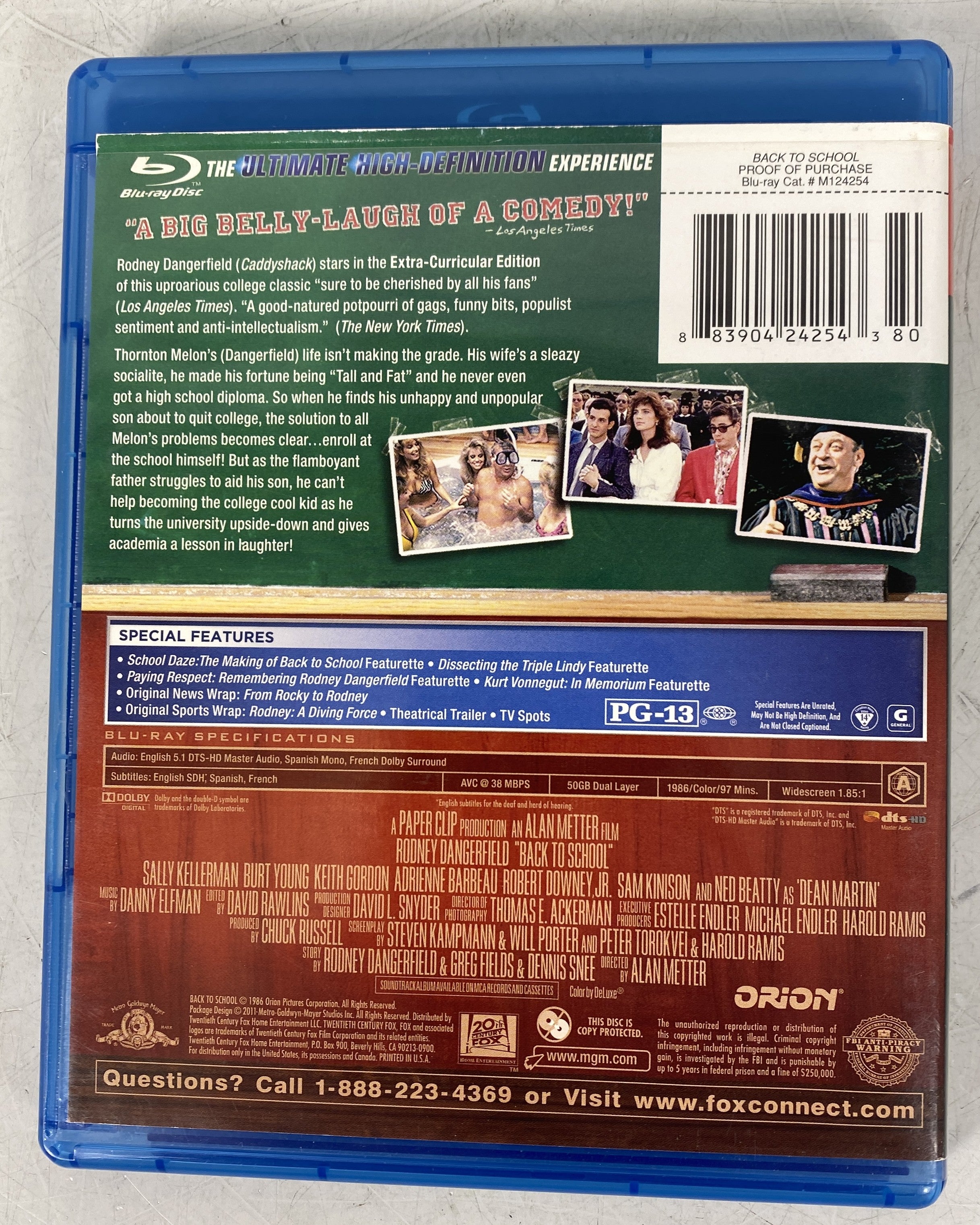 Back to School Rodney Dangerfield Blu-ray Movie