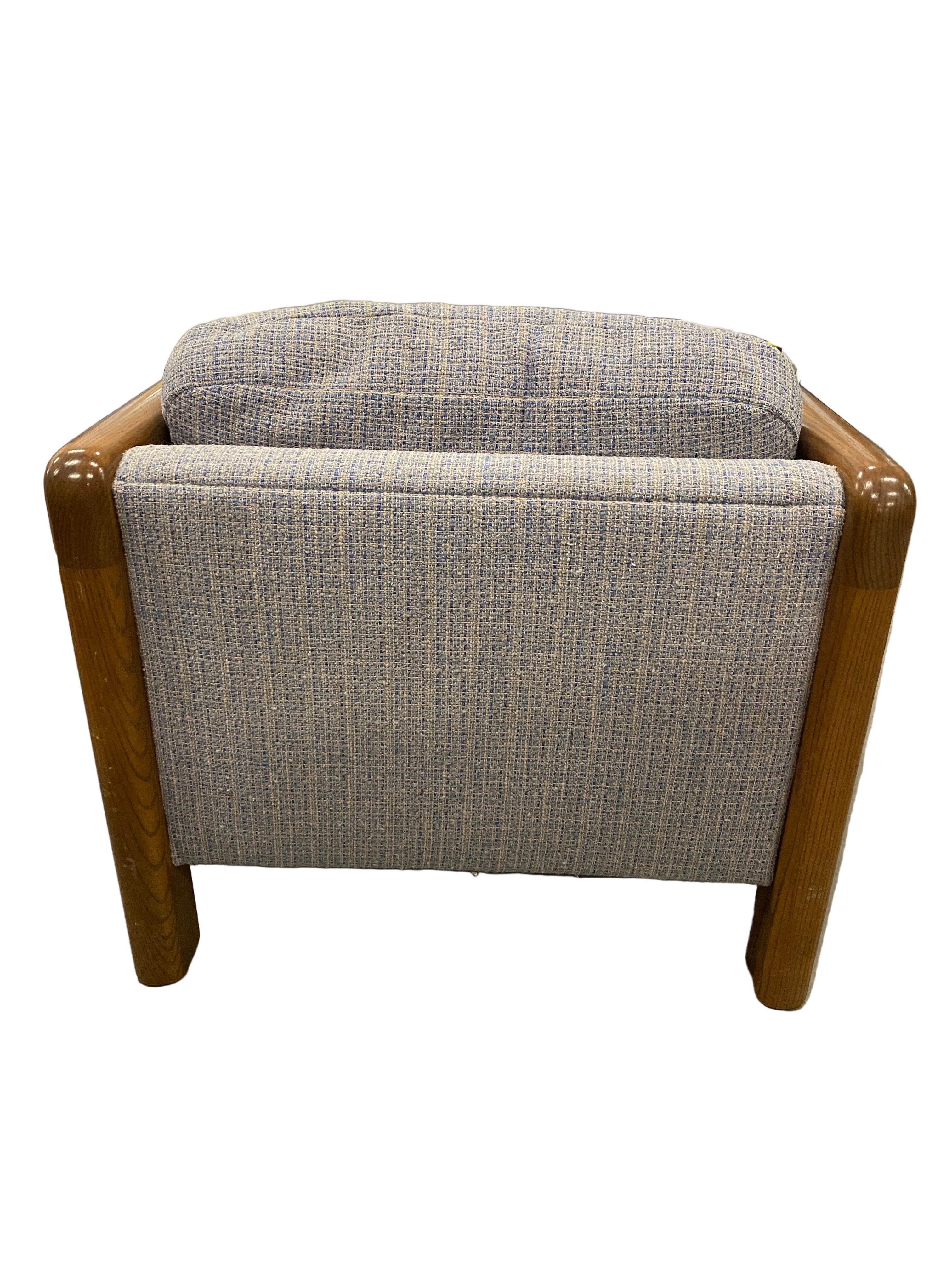 Wooden Frame Lounge Chair With Creme Upholstery