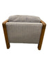 Wooden Frame Lounge Chair With Creme Upholstery