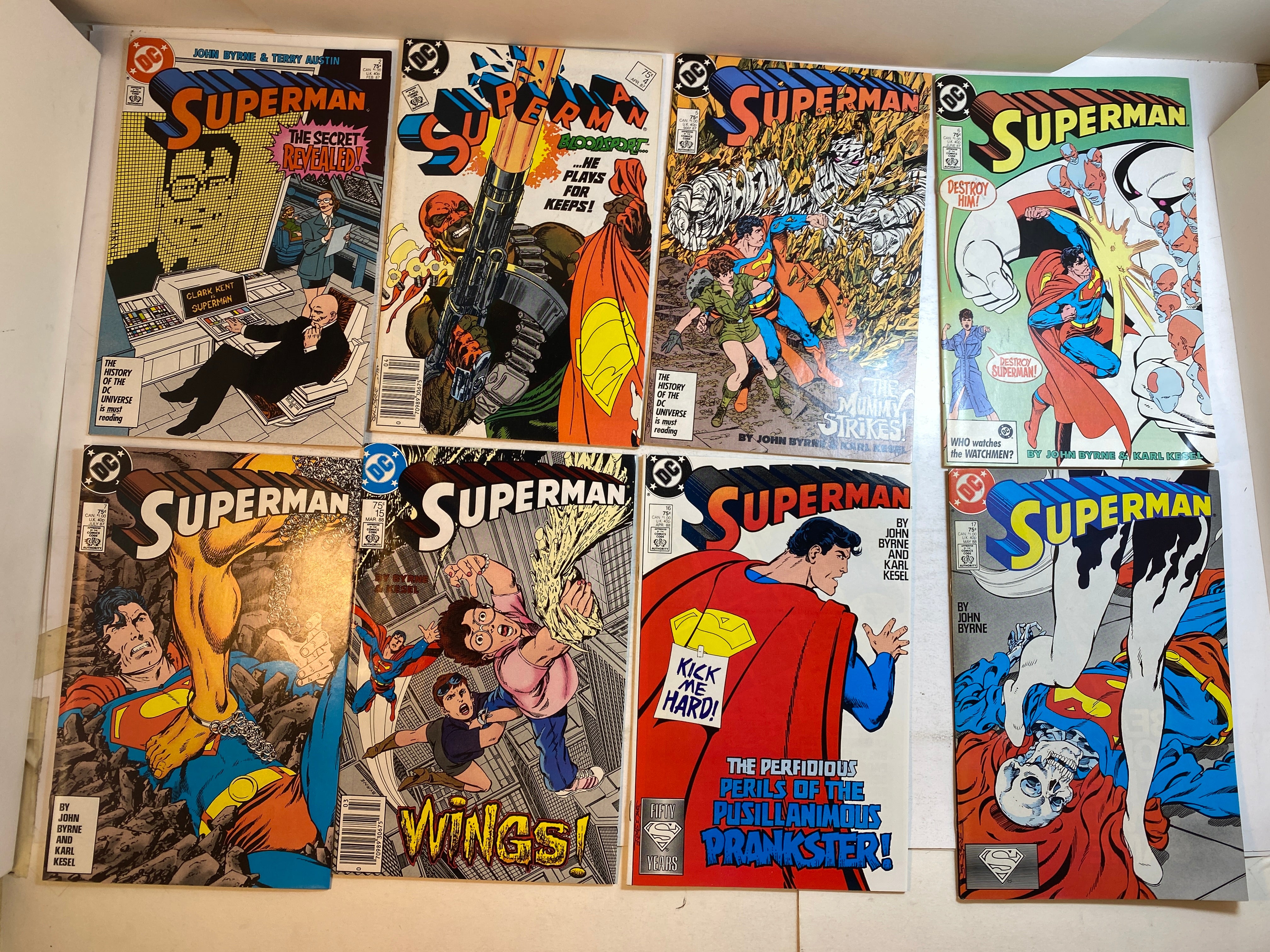 Lot of 18 Superman DC Comics 1987-1990