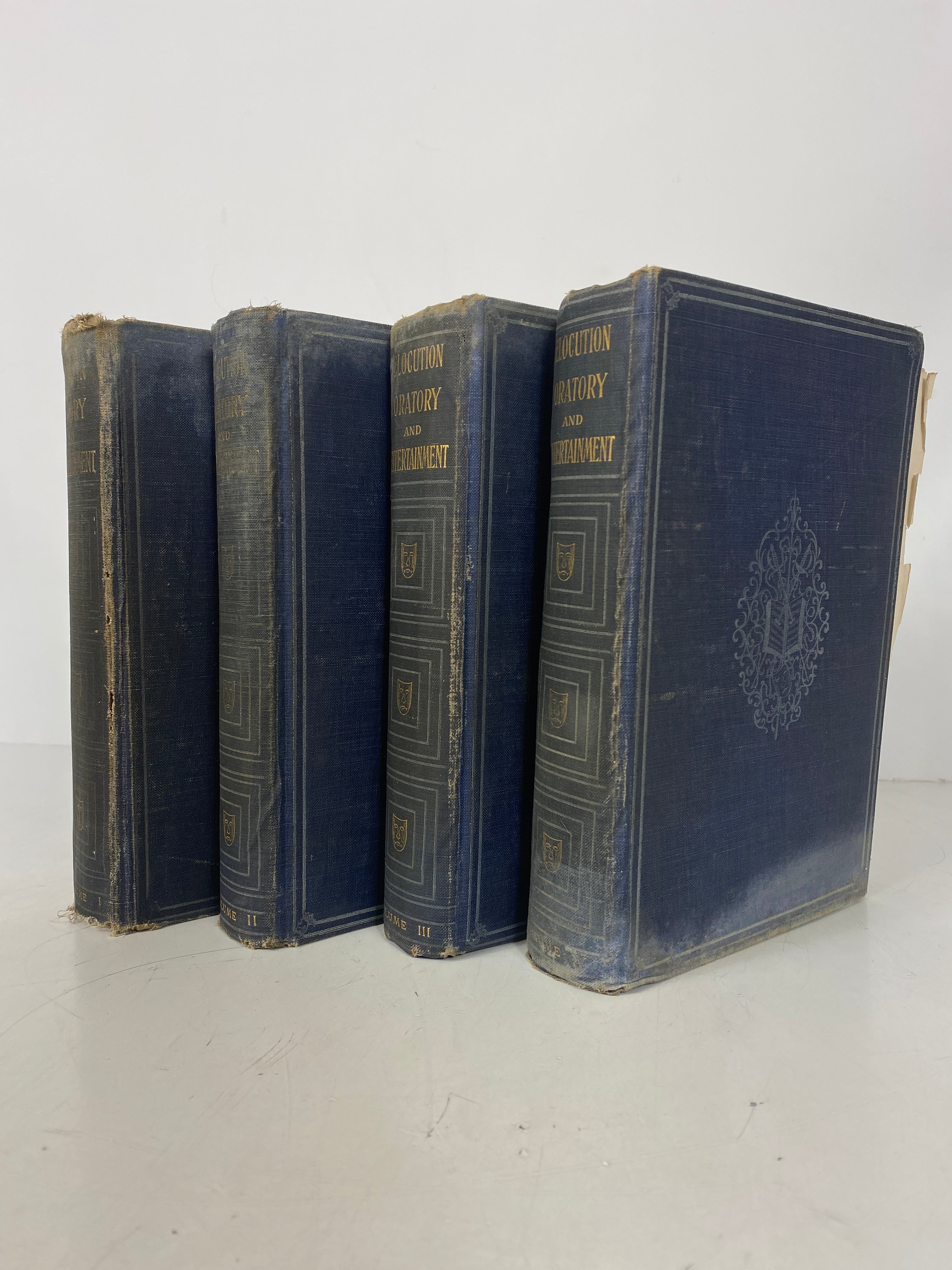 4 Vol Antique Set: Elocution Oratory & Entertainment C. Morris 1909 HC