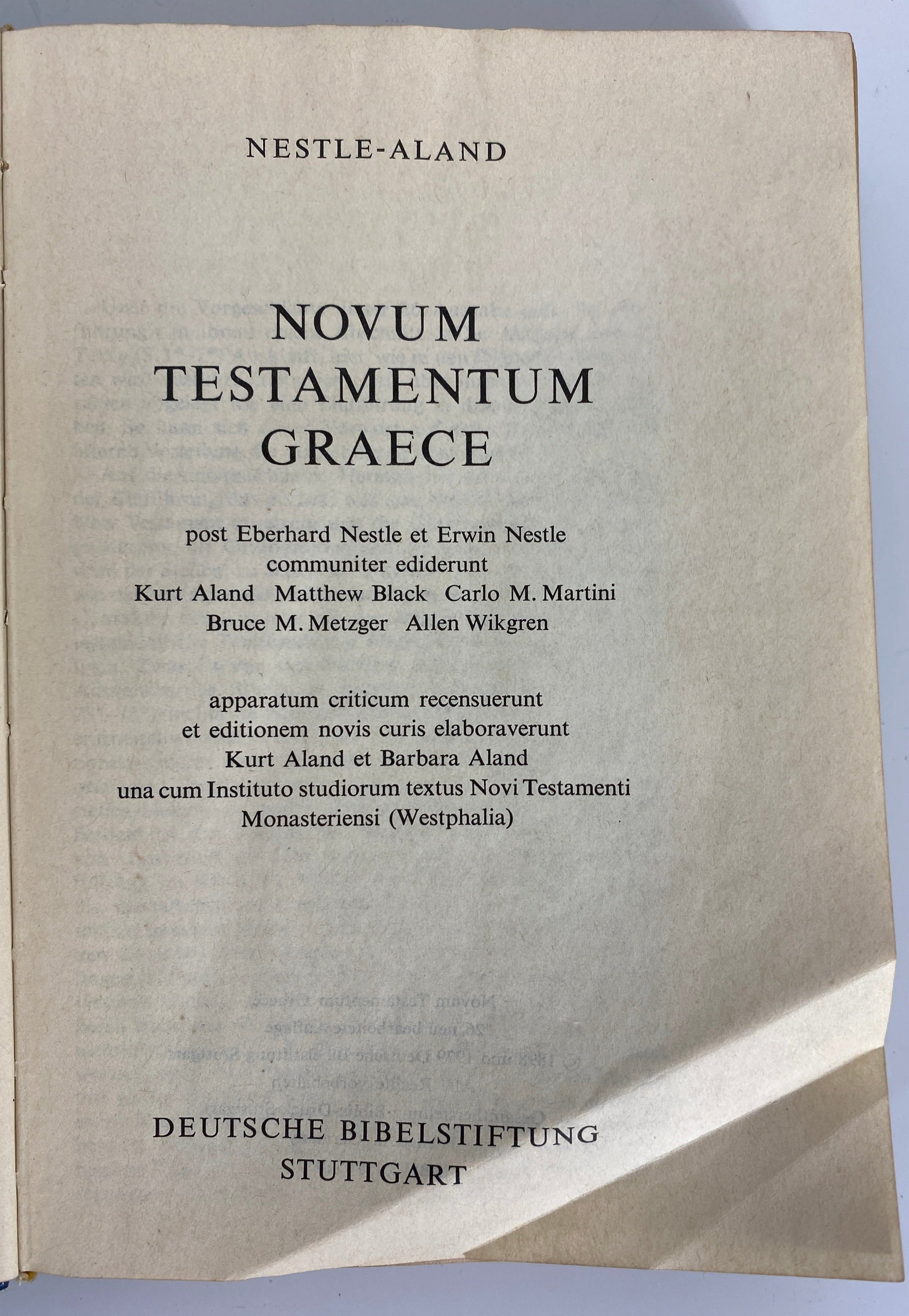 Novum Testamentum Graece Nestle Aland 26th Edition HC