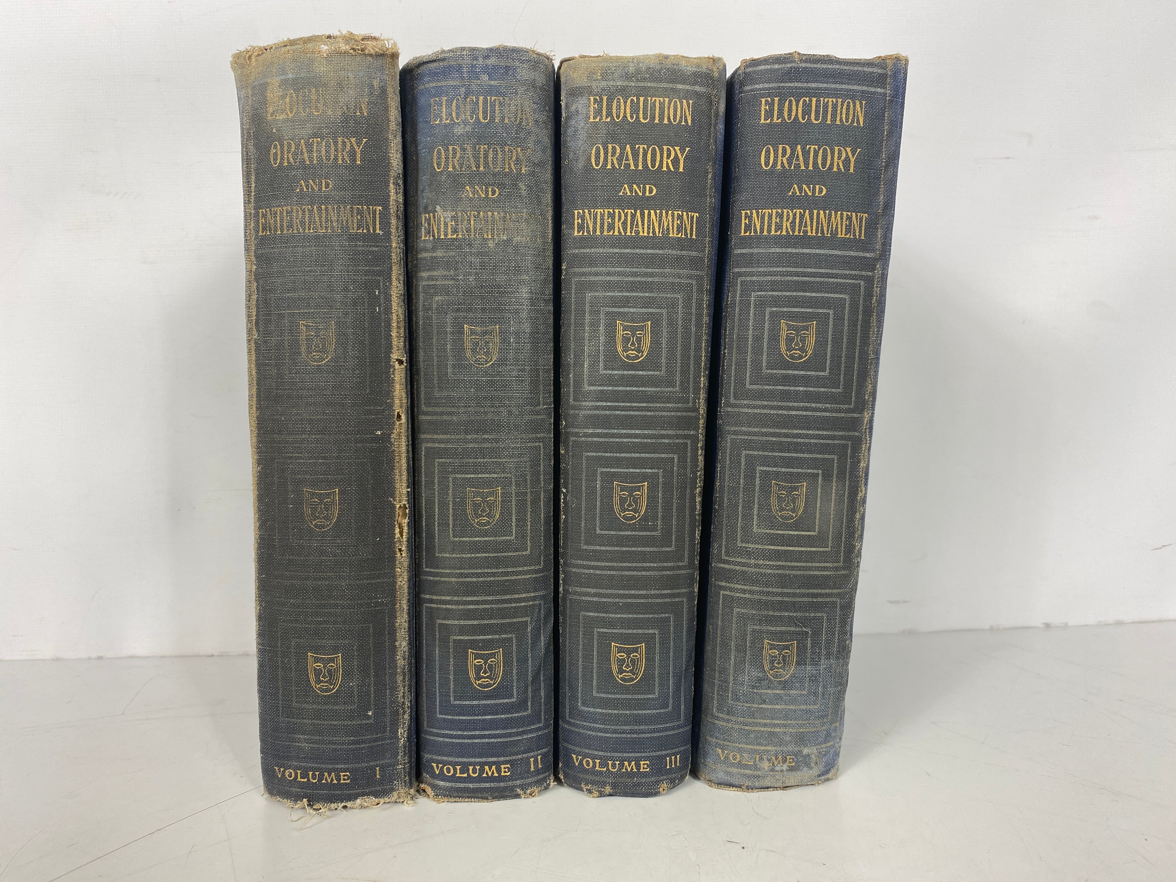 4 Vol Antique Set: Elocution Oratory & Entertainment C. Morris 1909 HC