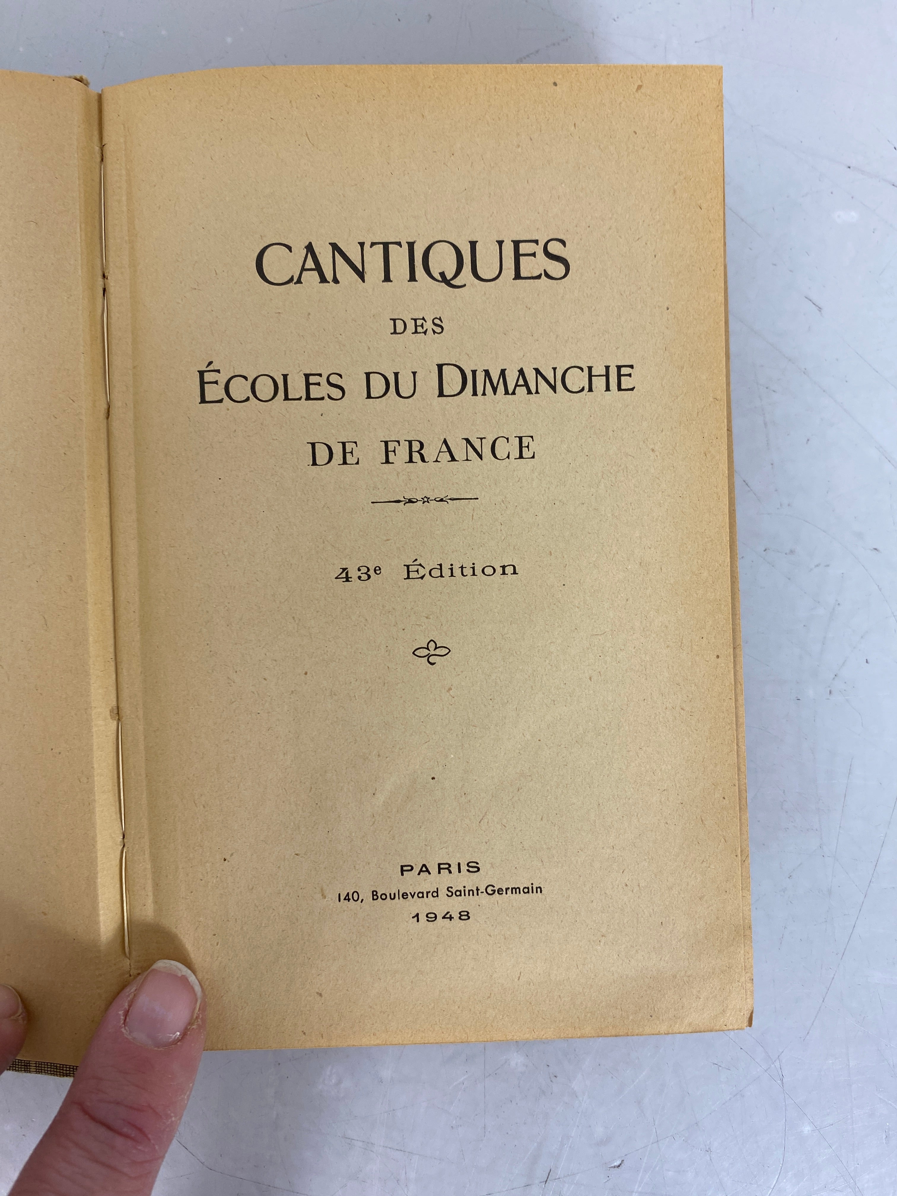 Lot of 2 Vintage French Language Song Books 1903, 1948 HC