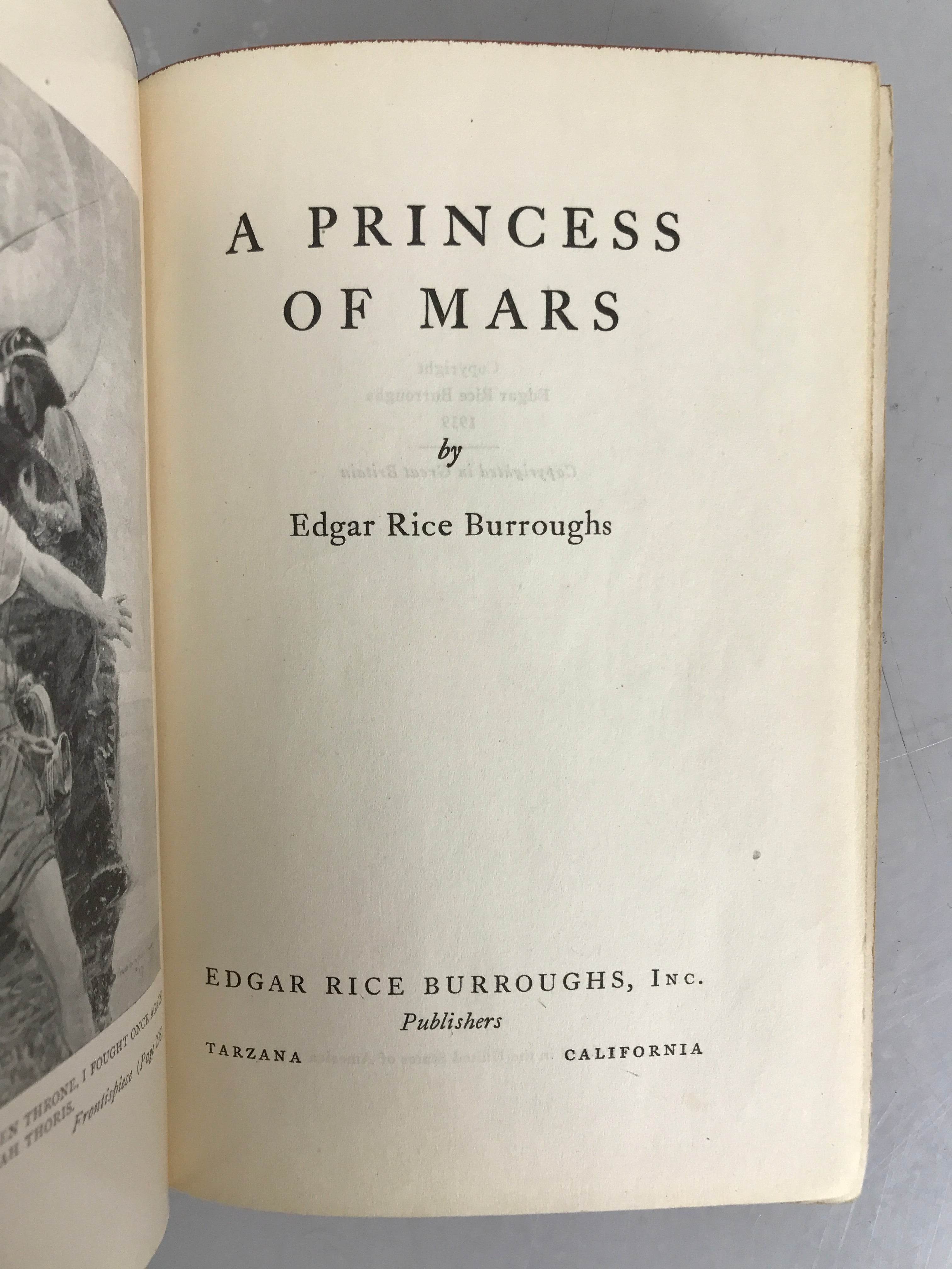 Lot of 4 Edgar Rice Burroughs Mars Series Books: The Gods of Mars, The Chessmen of Mars, A Princess of Mars, and The Warlord of Mars 1918-1947 HC