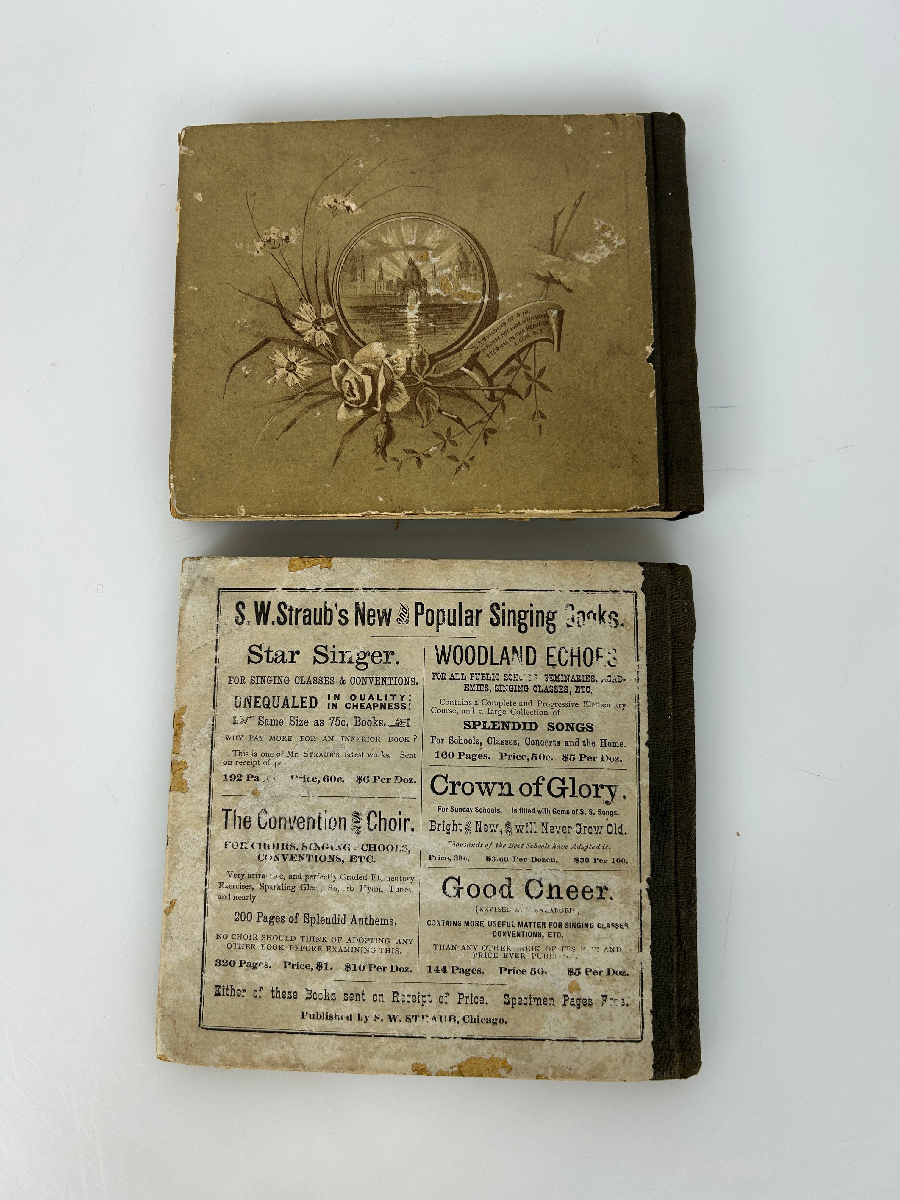 2 Antique Hymnals ~1880s HC~ Sunday School