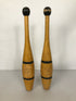 Pair of Antique Lowe & Campbell Athletic Goods 1 LB Wooden Juggling Pins 16.75"