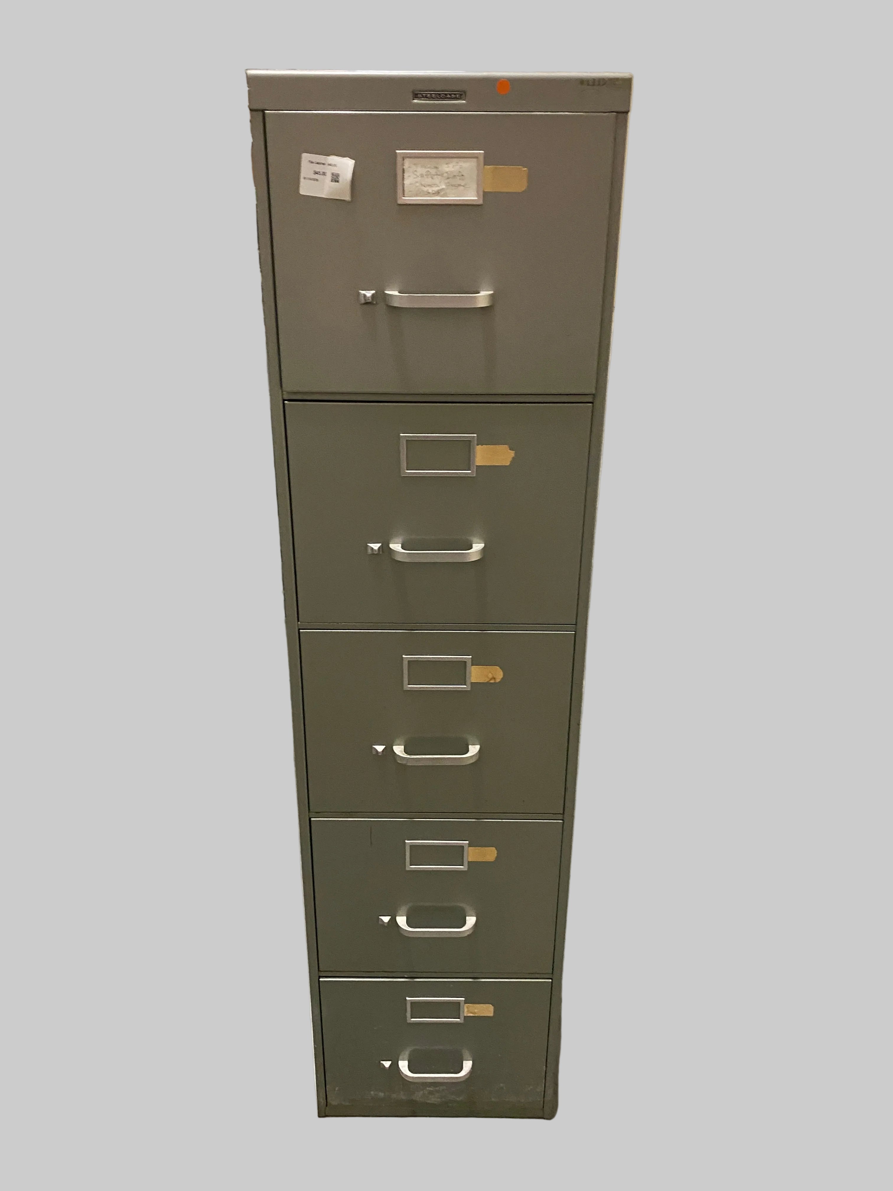 Steelcase Green 5 Drawer File Cabinet