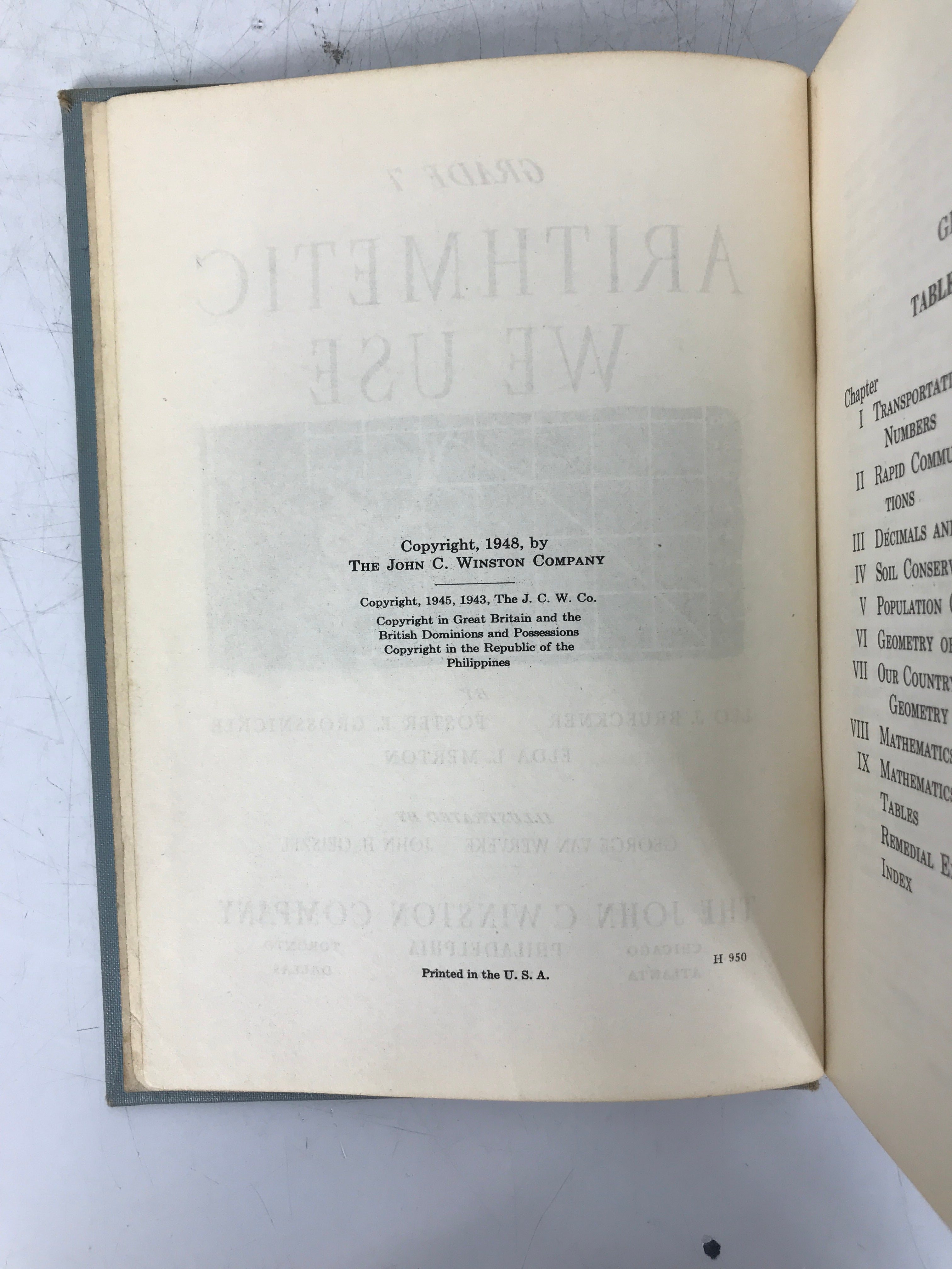 Lot of 2: Arithmetic We Use Grade 7 & Grade 8 1948 Vintage HC