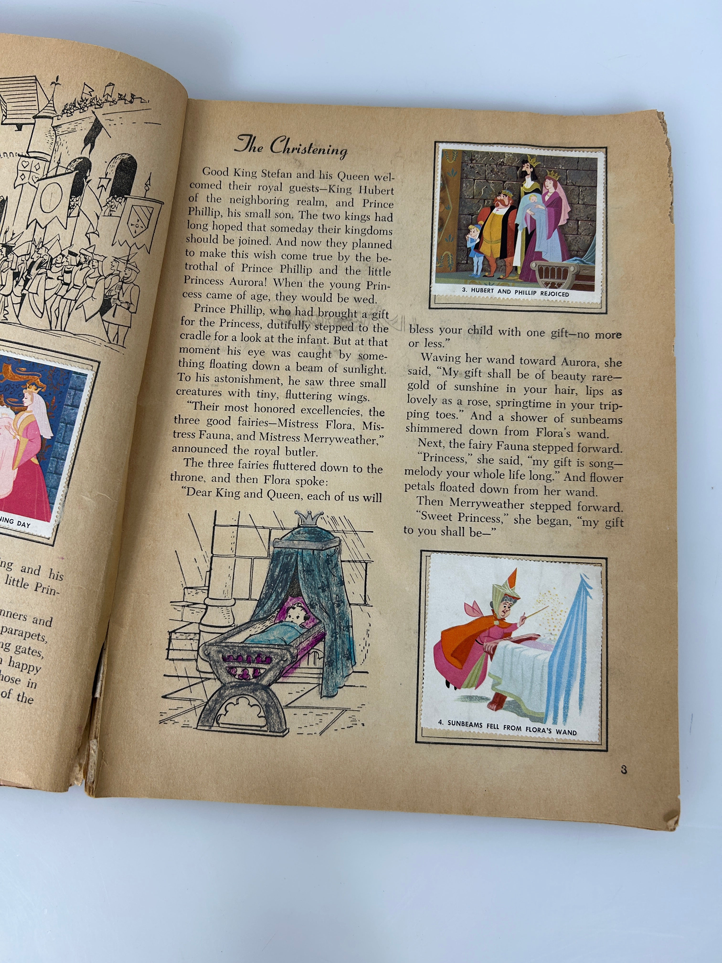 WD-10 Walt Disney's Golden Press Stamp Book Sleeping Beauty, Softcover 1958