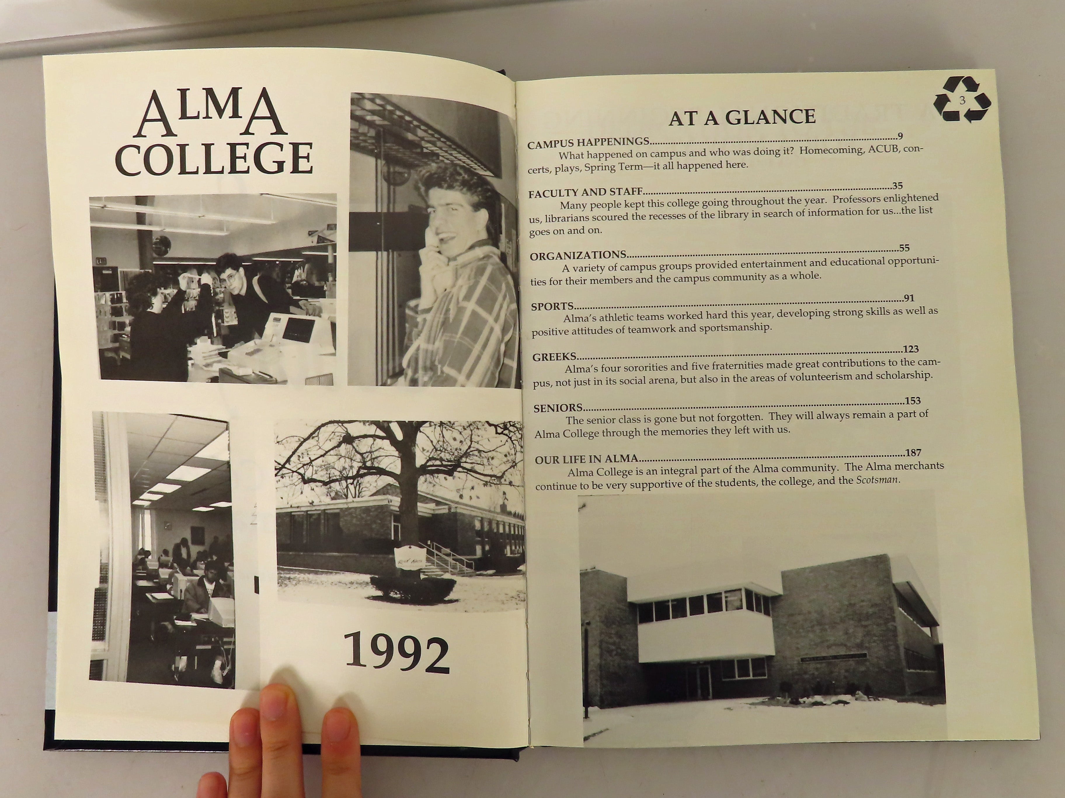 The Alma College Scotsman Yearbook Michigan 1992