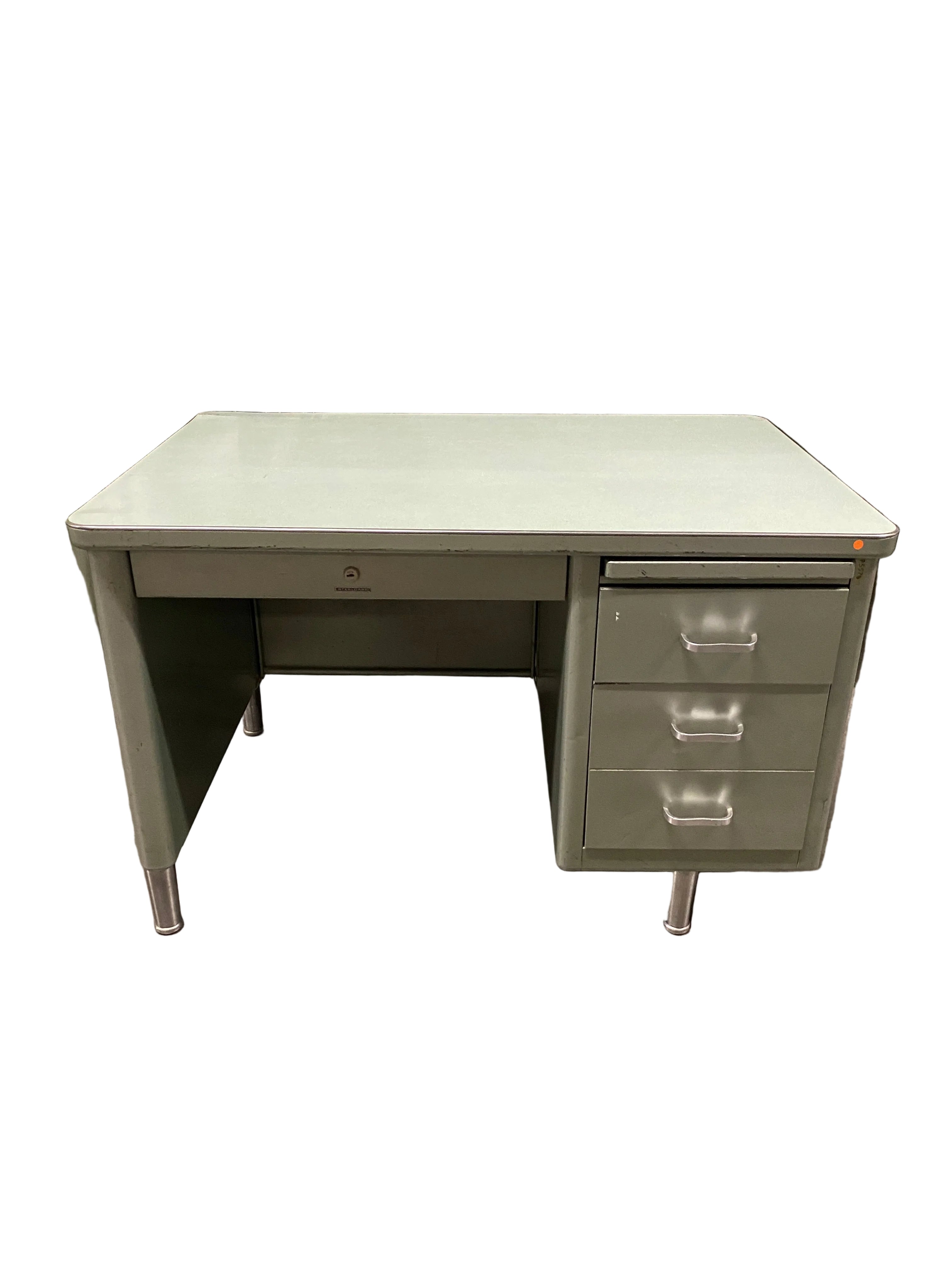 Steelcase Seafoam Green Metal Desk