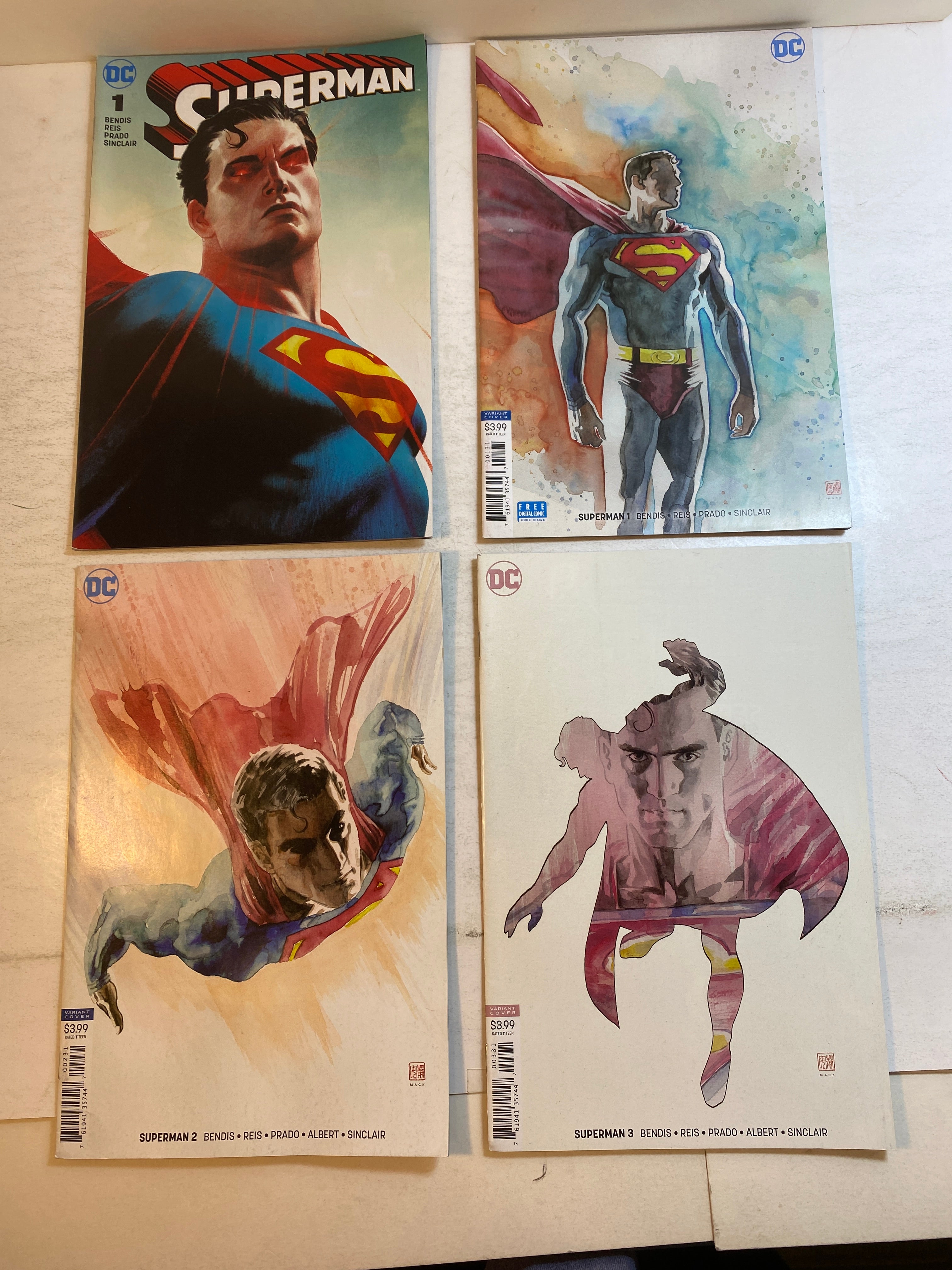 Lot of 4 Superman DC Comics Variant Covers 2018
