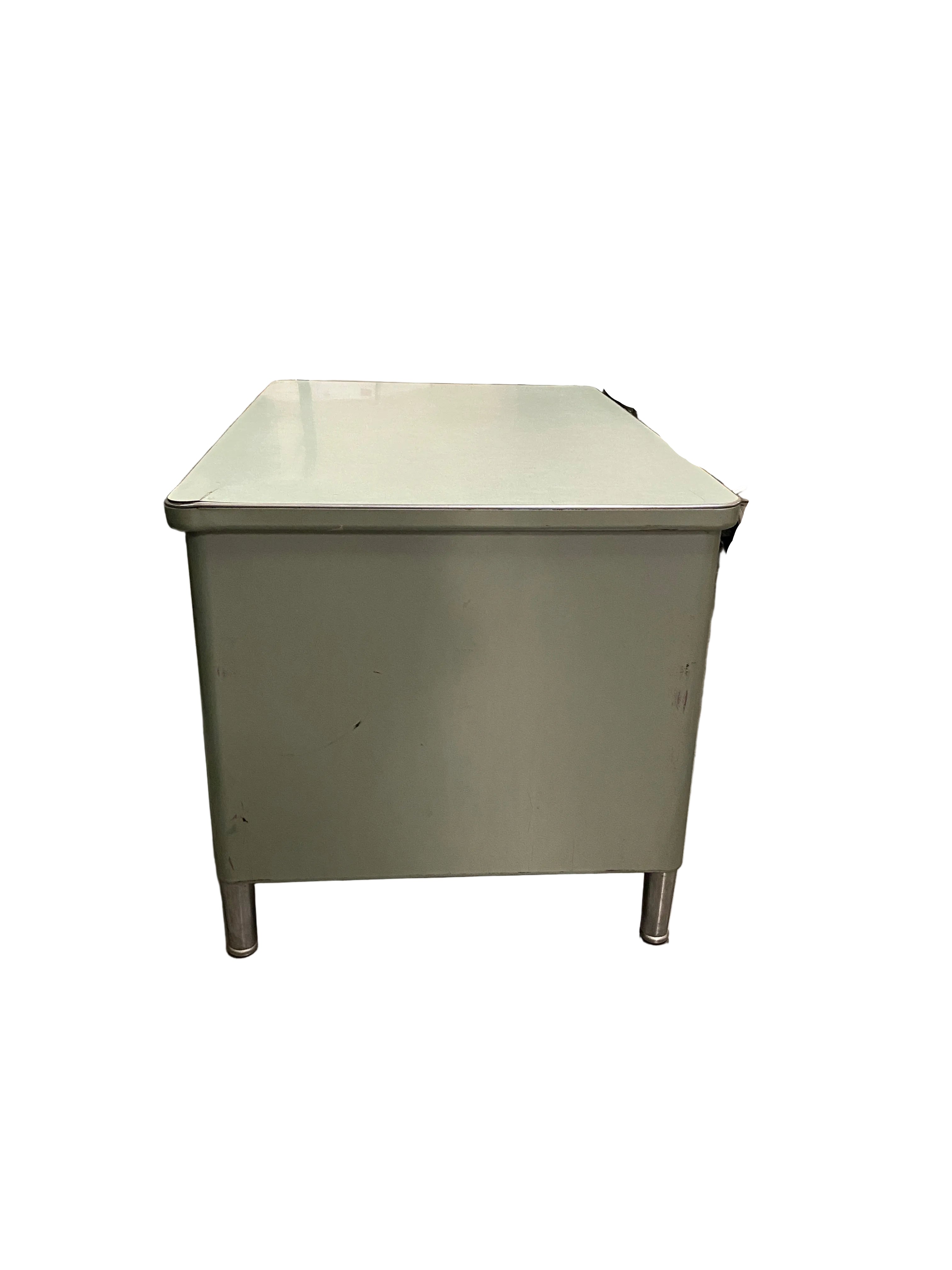 Steelcase Seafoam Green Metal Desk