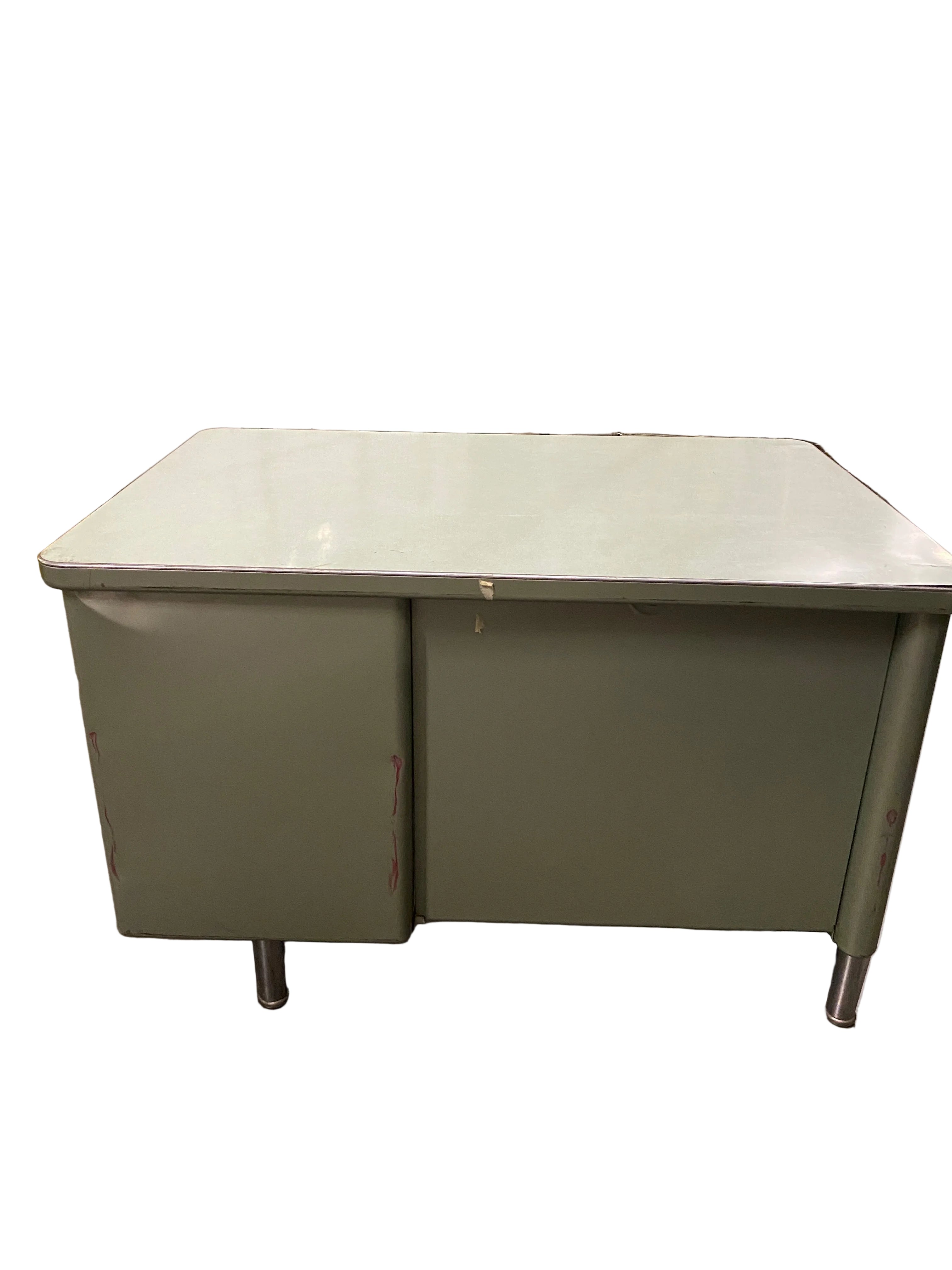 Steelcase Seafoam Green Metal Desk