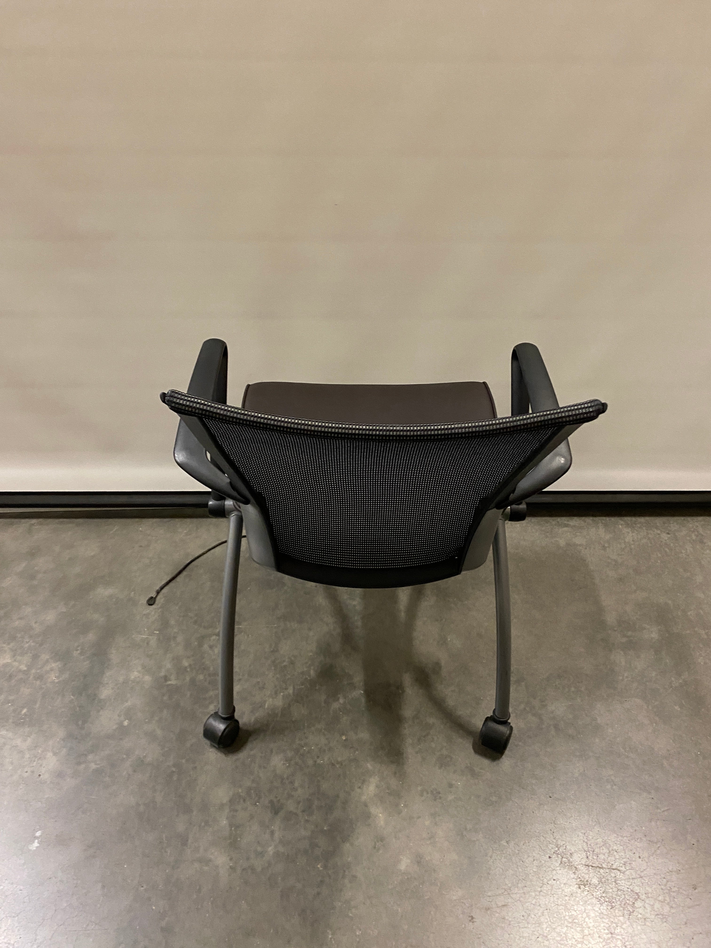 Haworth Black #052704 Leather Upholstered Rolling Chair