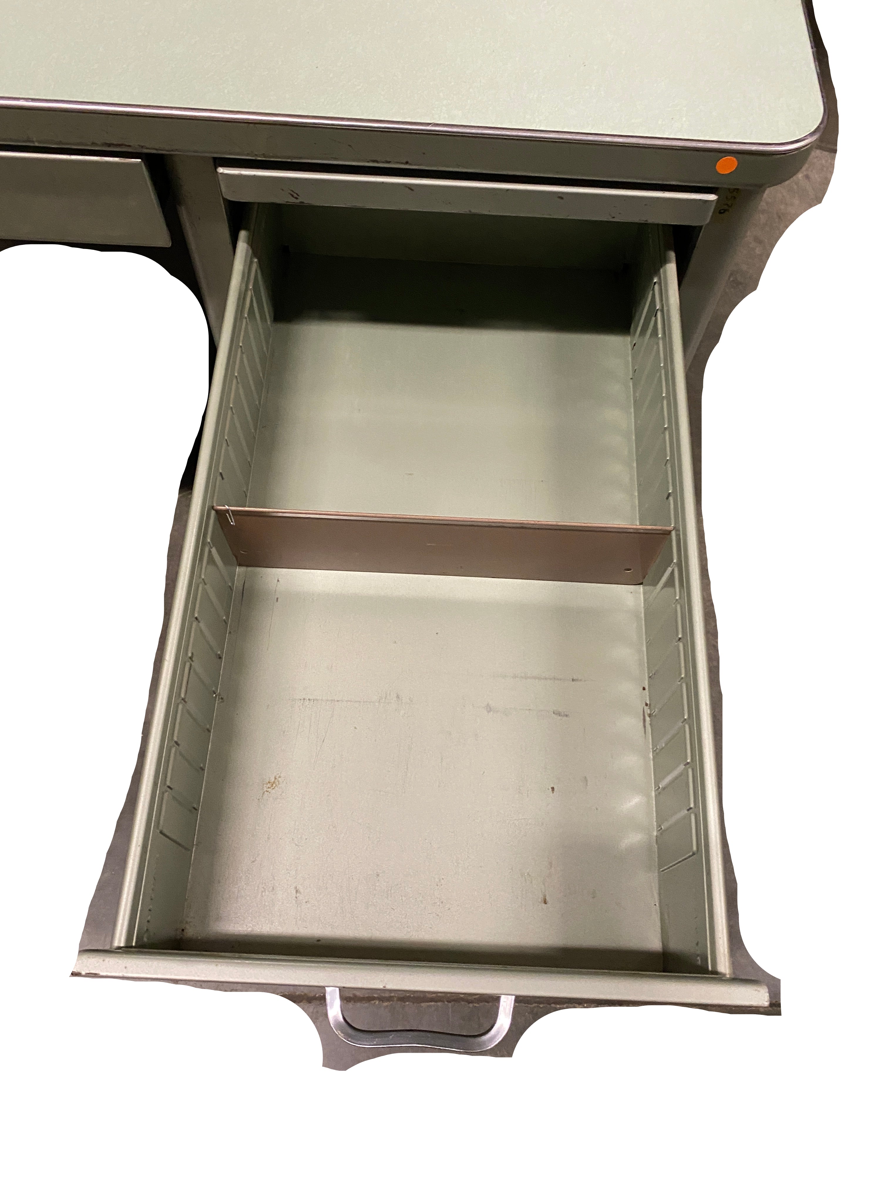 Steelcase Seafoam Green Metal Desk