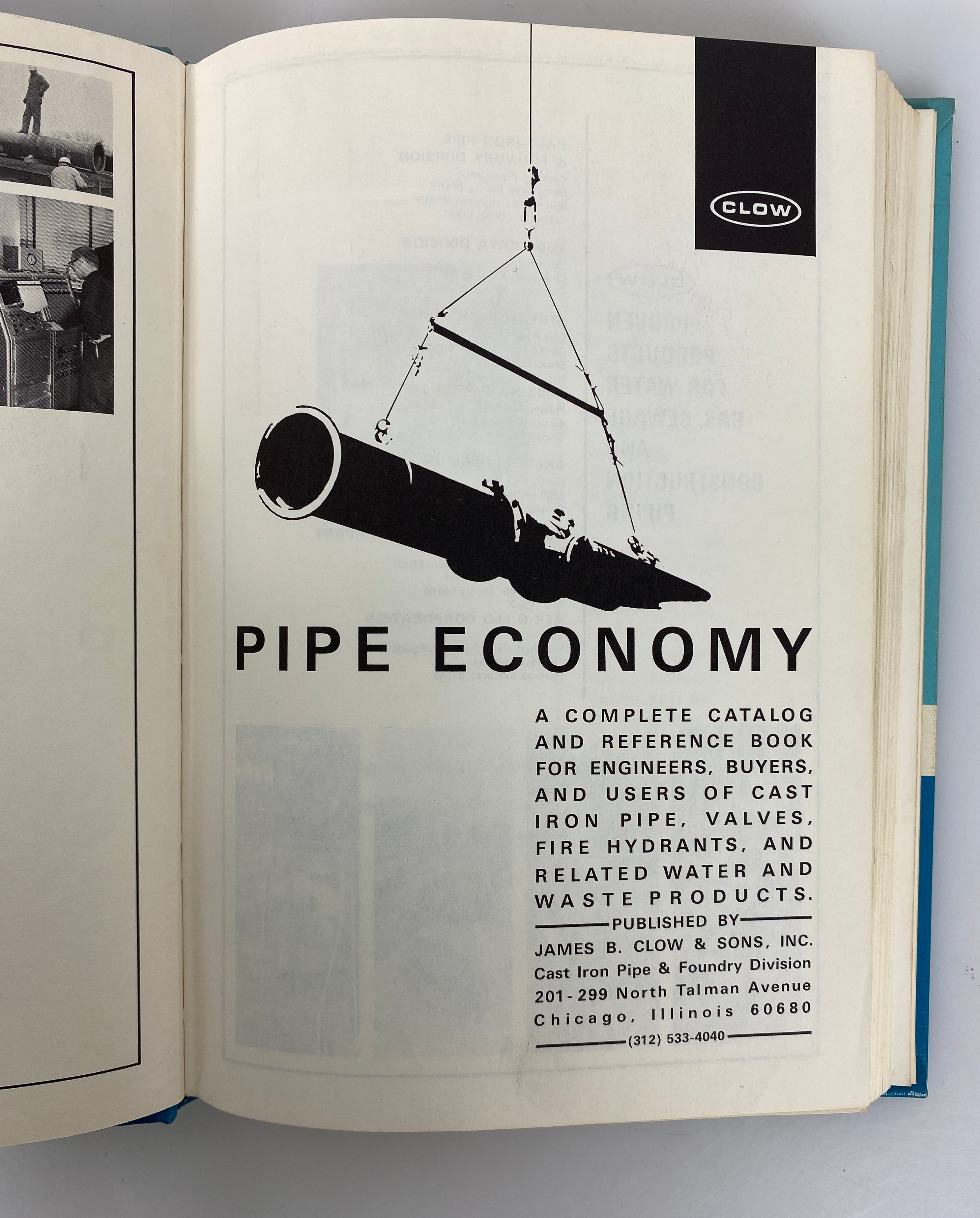 Pipe Economy James B. Clow & Sons 1967 Vintage HC Catalog & Reference Book