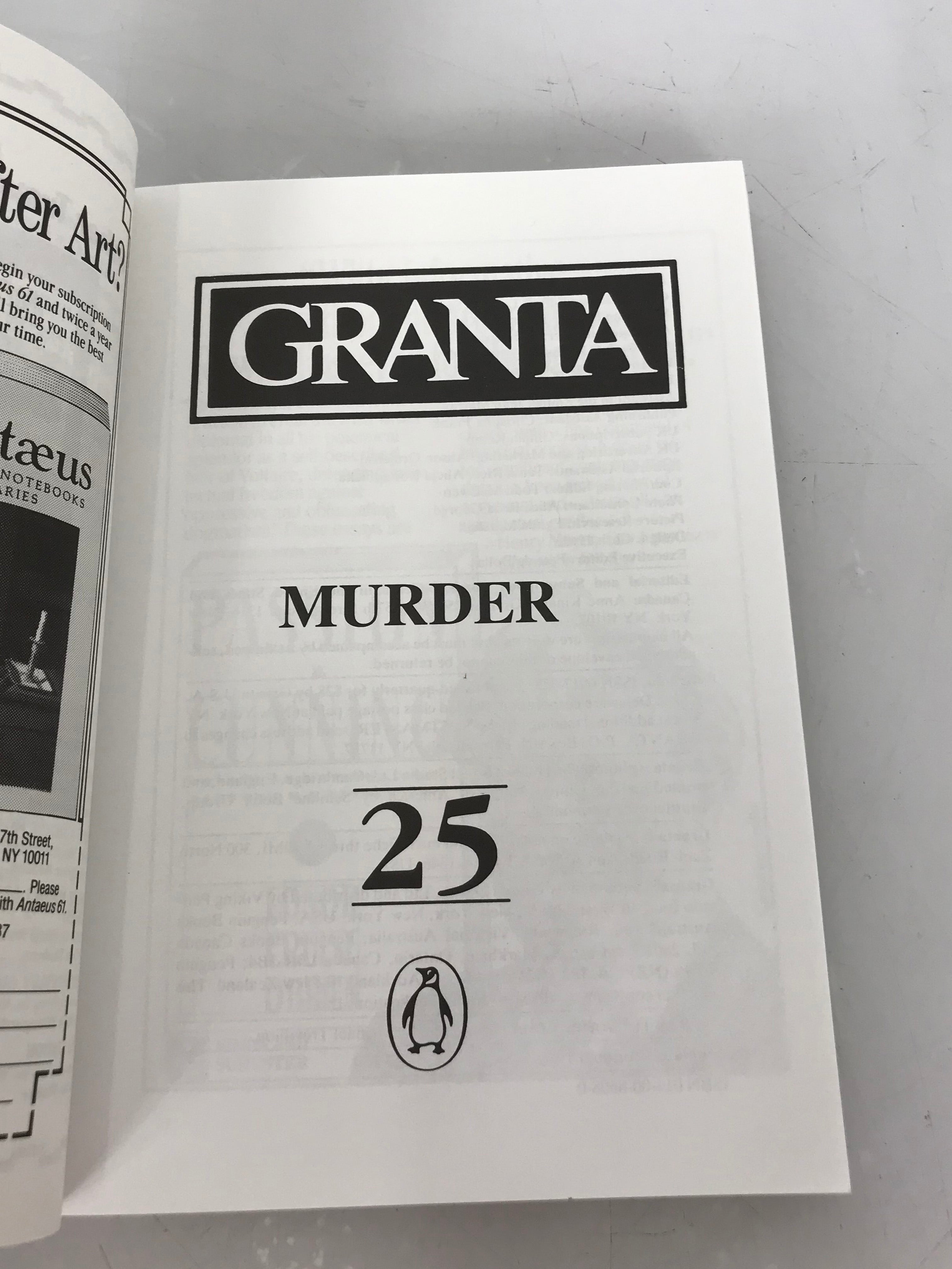 Lot of 6 Granta Magazine 23-27, 29 1988-1989