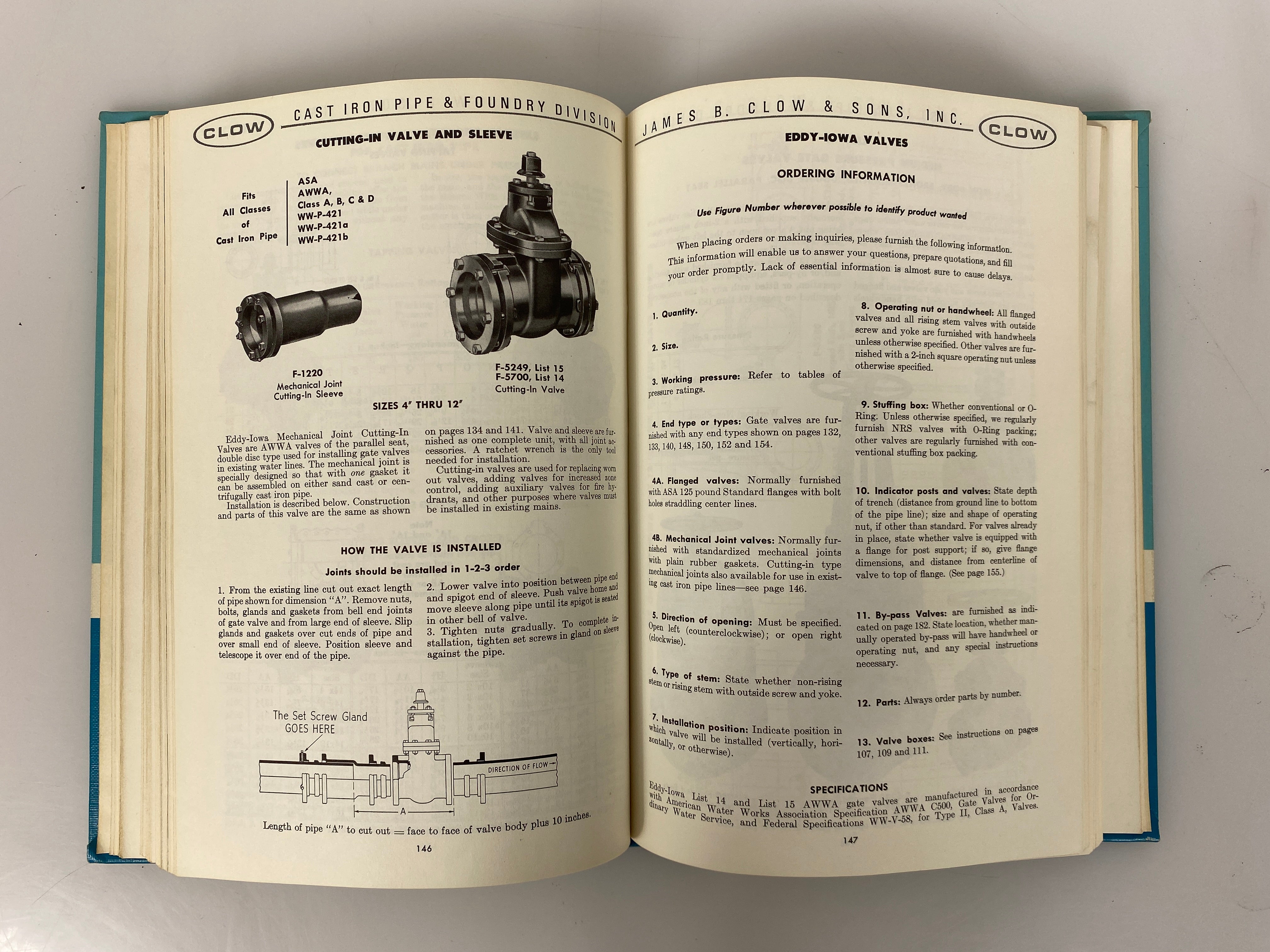 Pipe Economy James B. Clow & Sons 1967 Vintage HC Catalog & Reference Book