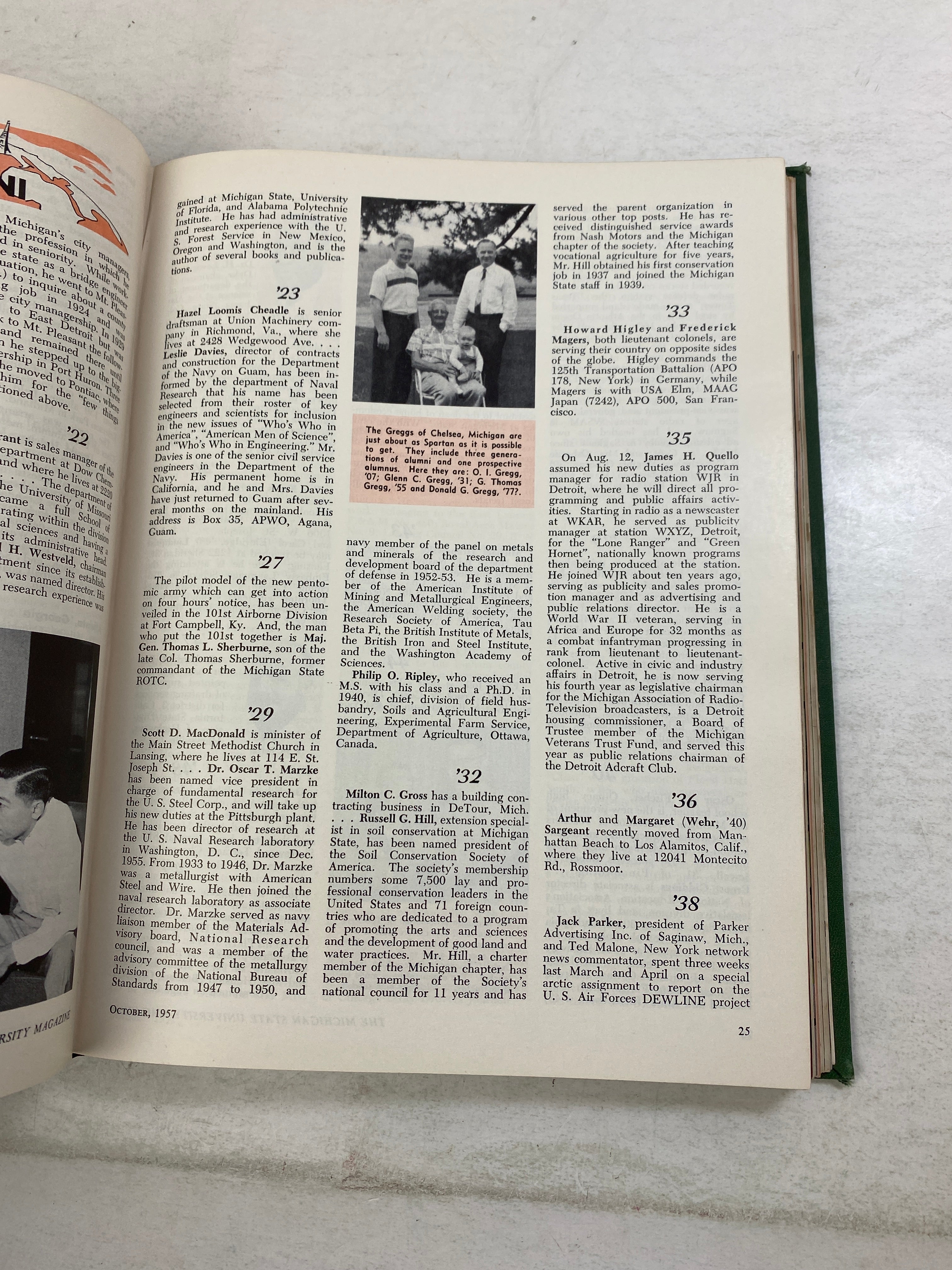 Lot of 10 MSU University Magazine Bound 1957-1958