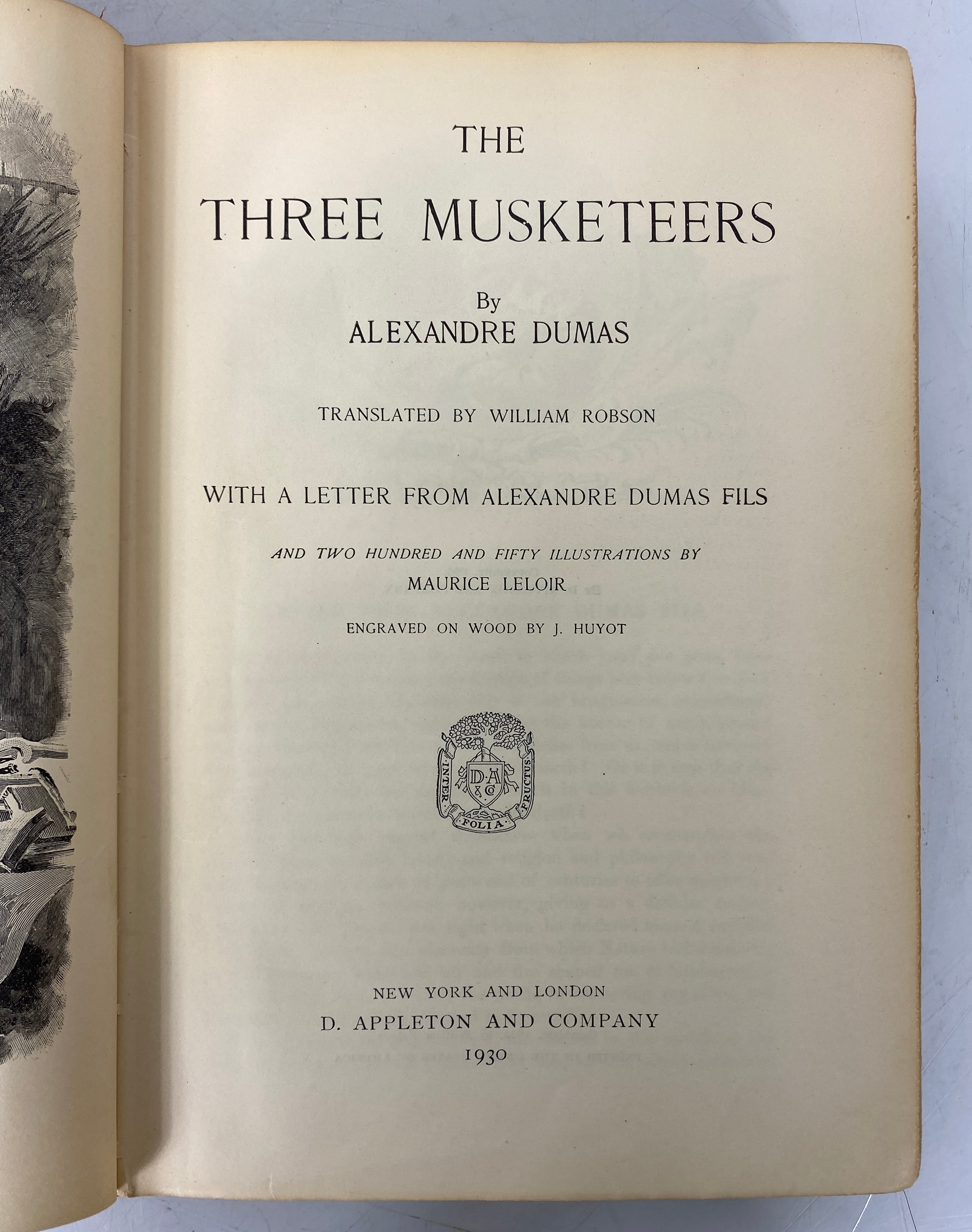 The Three Musketeers Alexandre Dumas 1930 D. Appleton Vintage HC