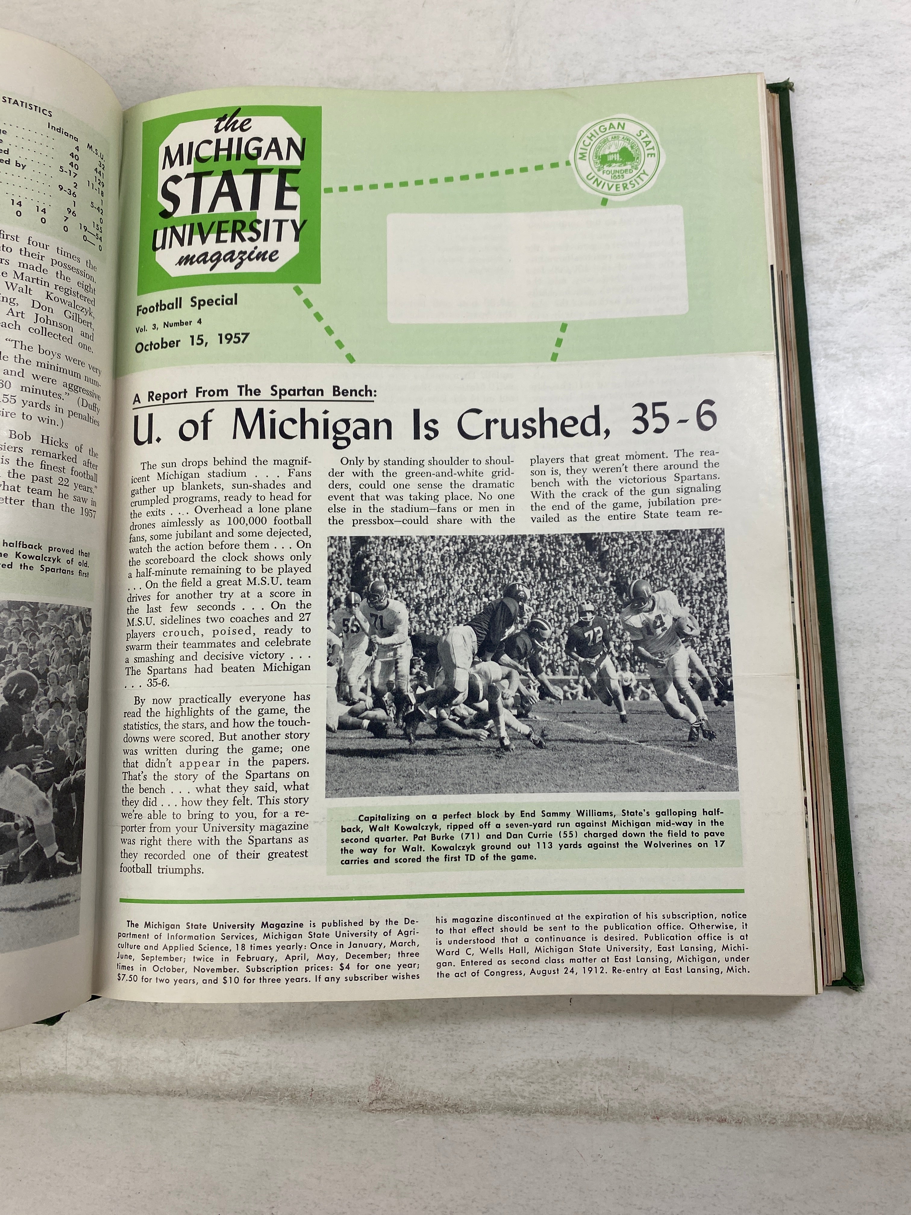 Lot of 10 MSU University Magazine Bound 1957-1958