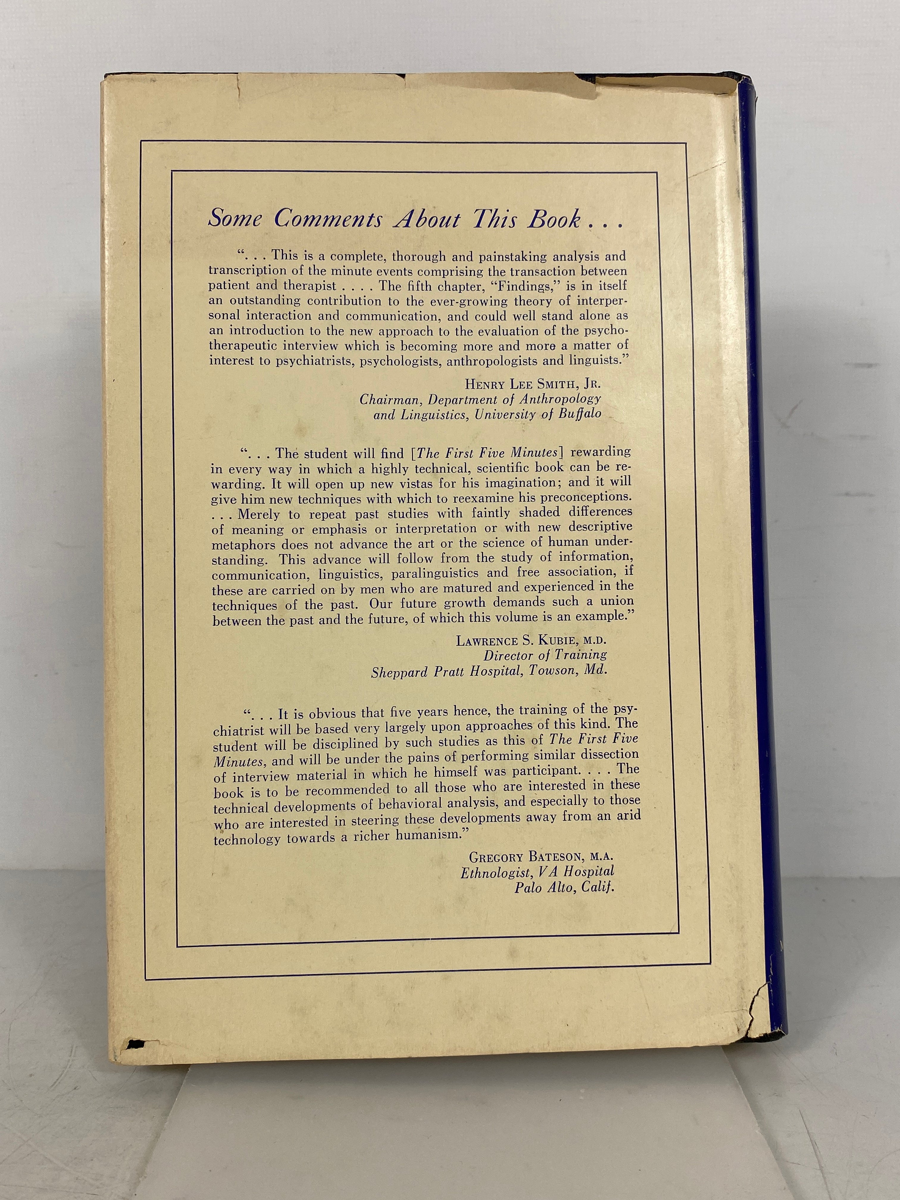 The First Five Minutes by Pittenger/Hockett/Danehy 1960 Split-Page HCDJ