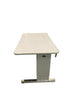 Gray Adjustable Height Table with Surge Protector