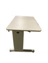 Gray Adjustable Height Table with Surge Protector