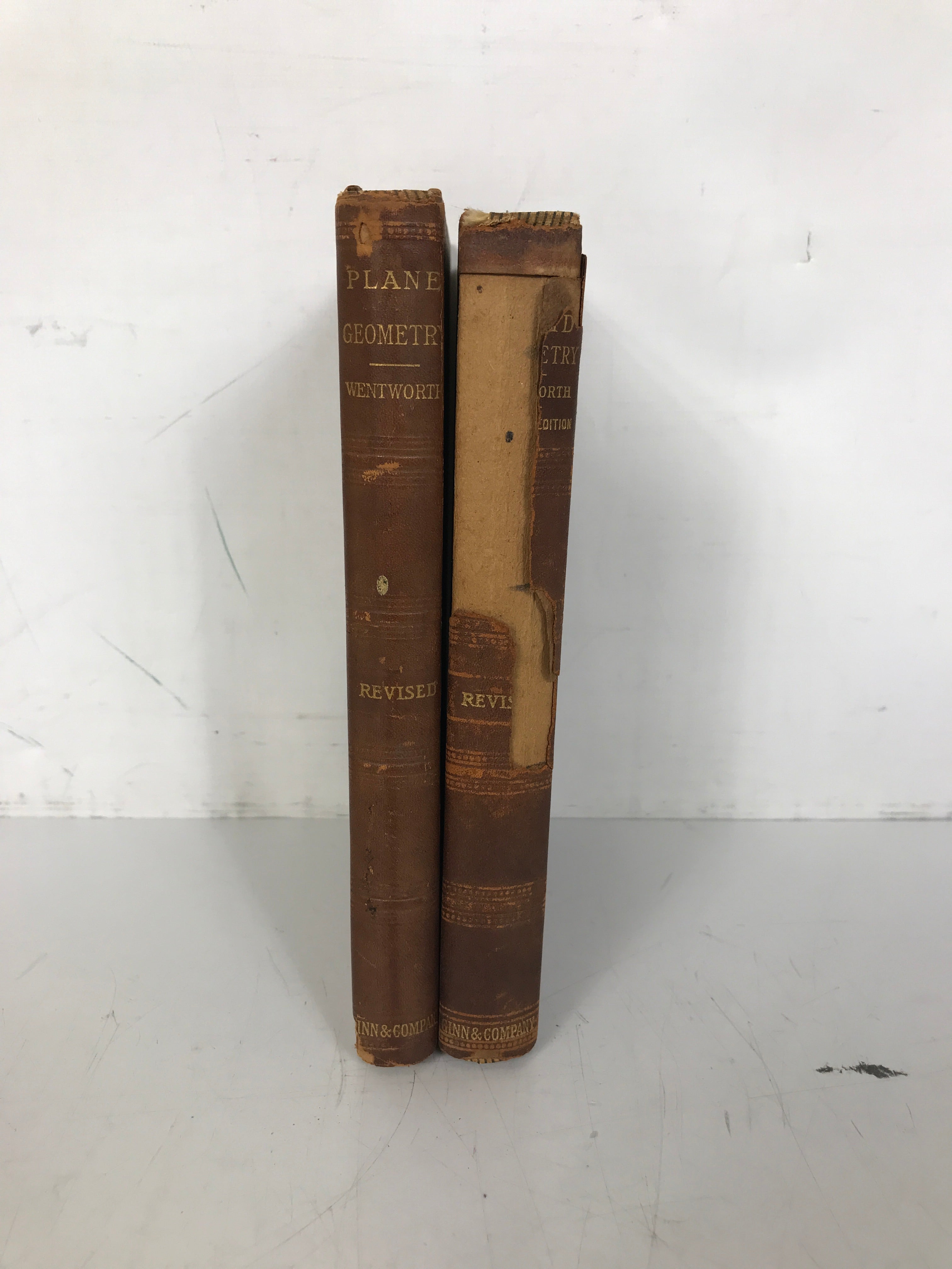 2 Antique Plane Geometry (1 Teacher's Ed) by Wentworth 1899 HC