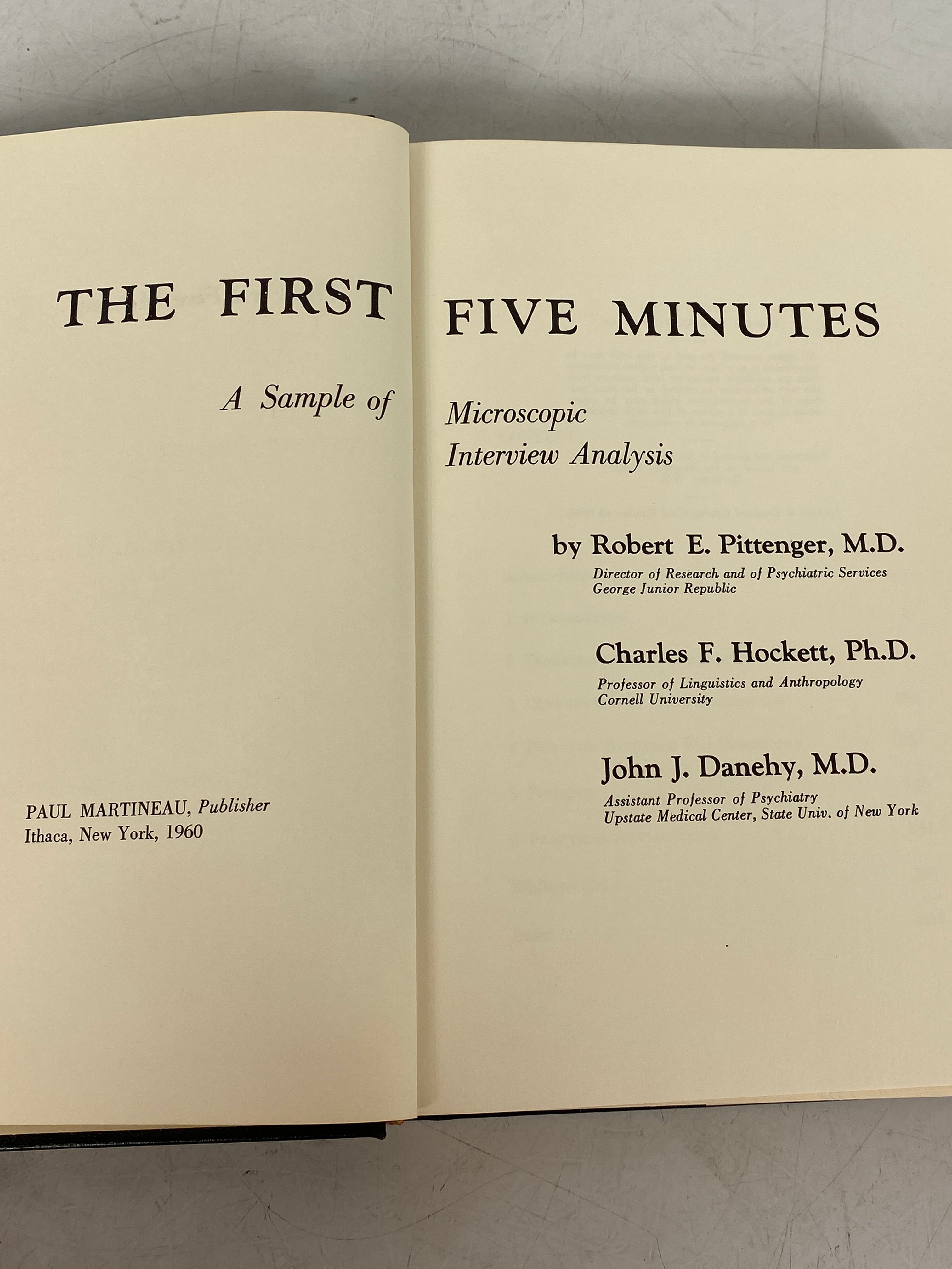 The First Five Minutes by Pittenger/Hockett/Danehy 1960 Split-Page HCDJ