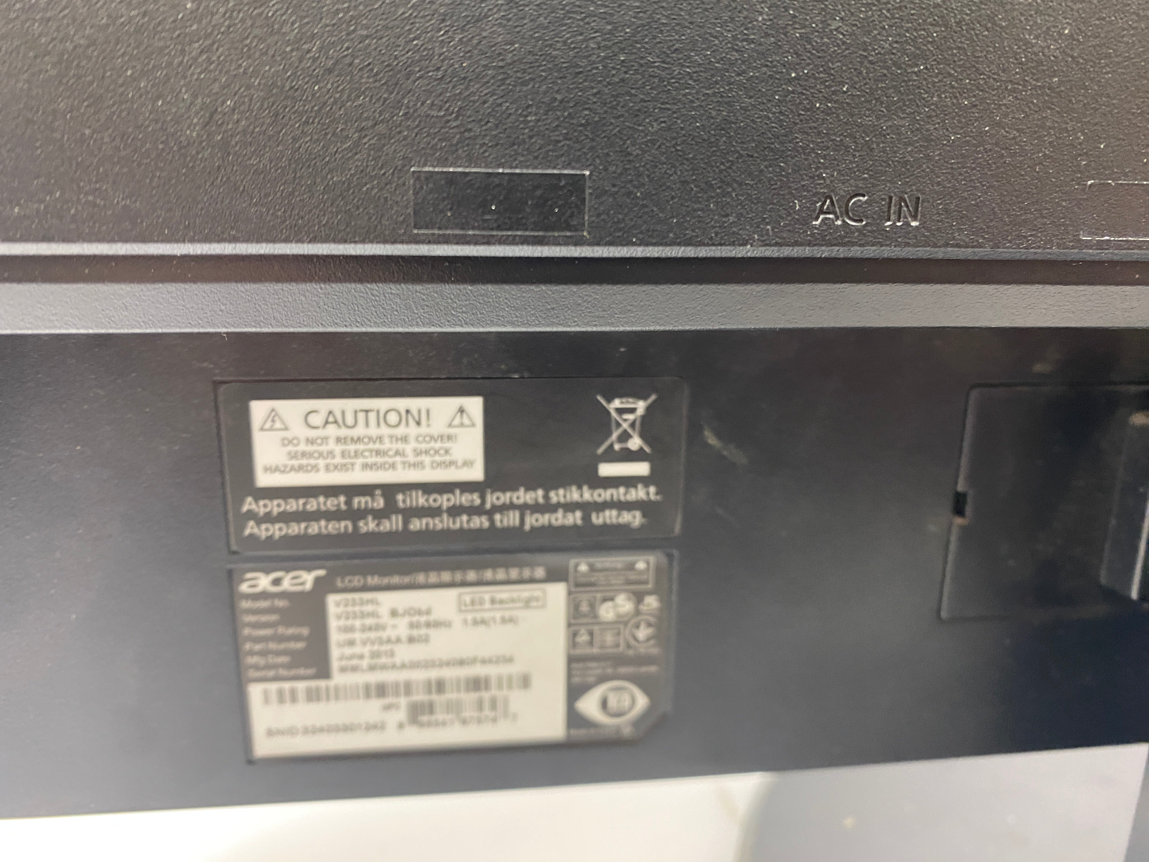 Acer V233HL 23" Widescreen Full HD LED-Backlit LCD Monitor