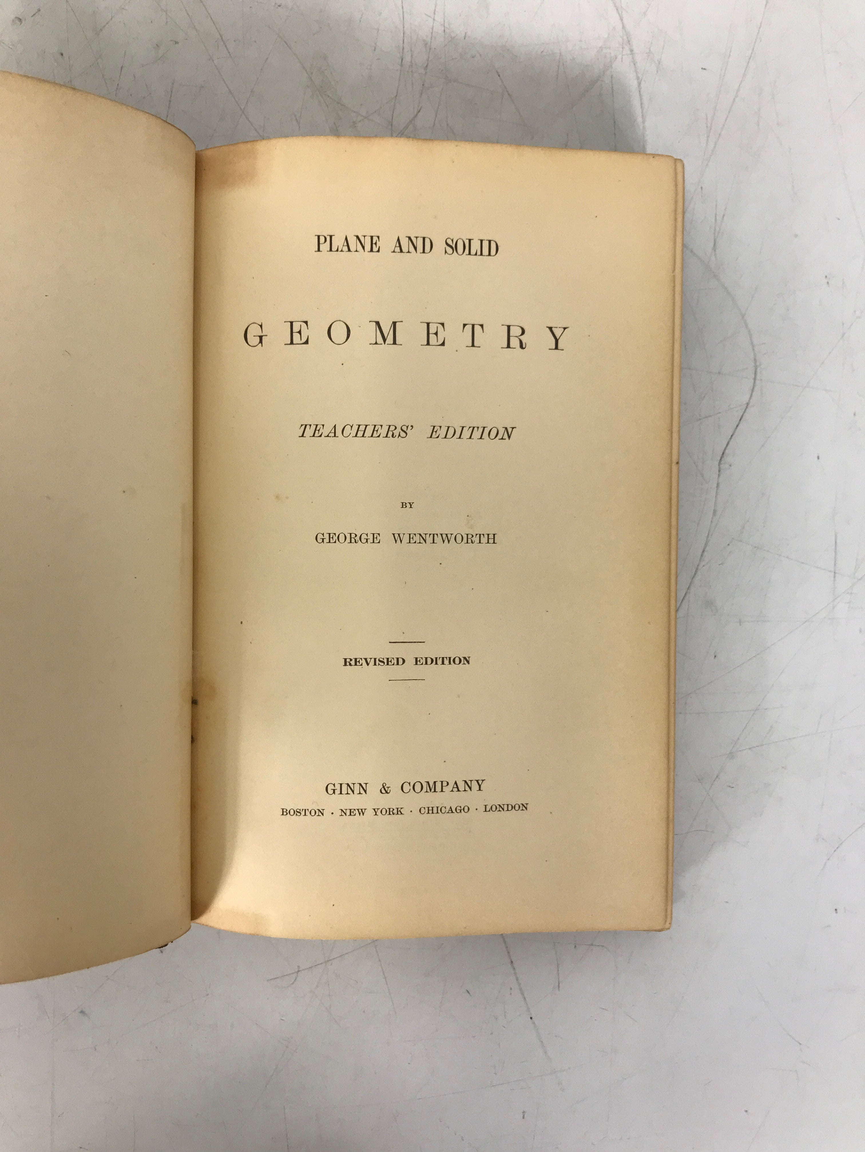 2 Antique Plane Geometry (1 Teacher's Ed) by Wentworth 1899 HC