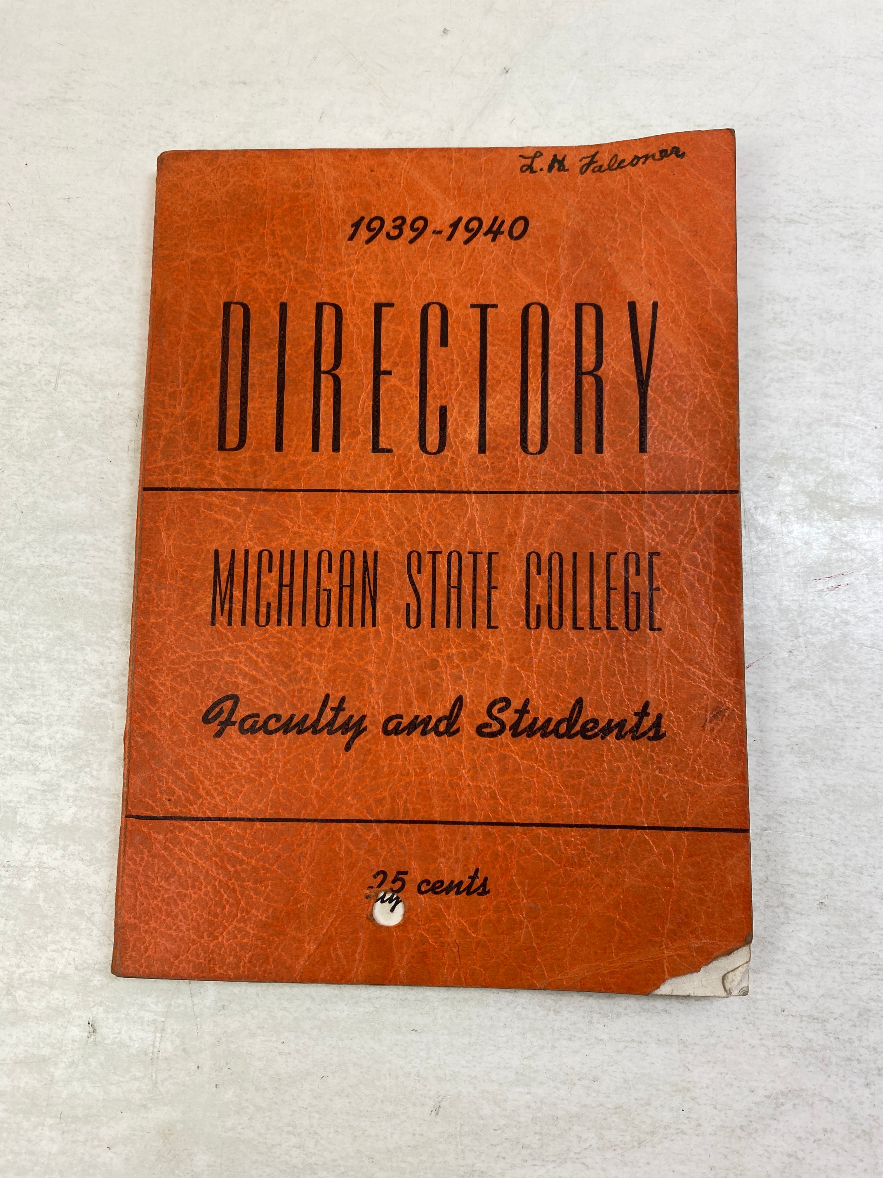 Lot of 2 Vintage MSU Student Directories 1939, 1947