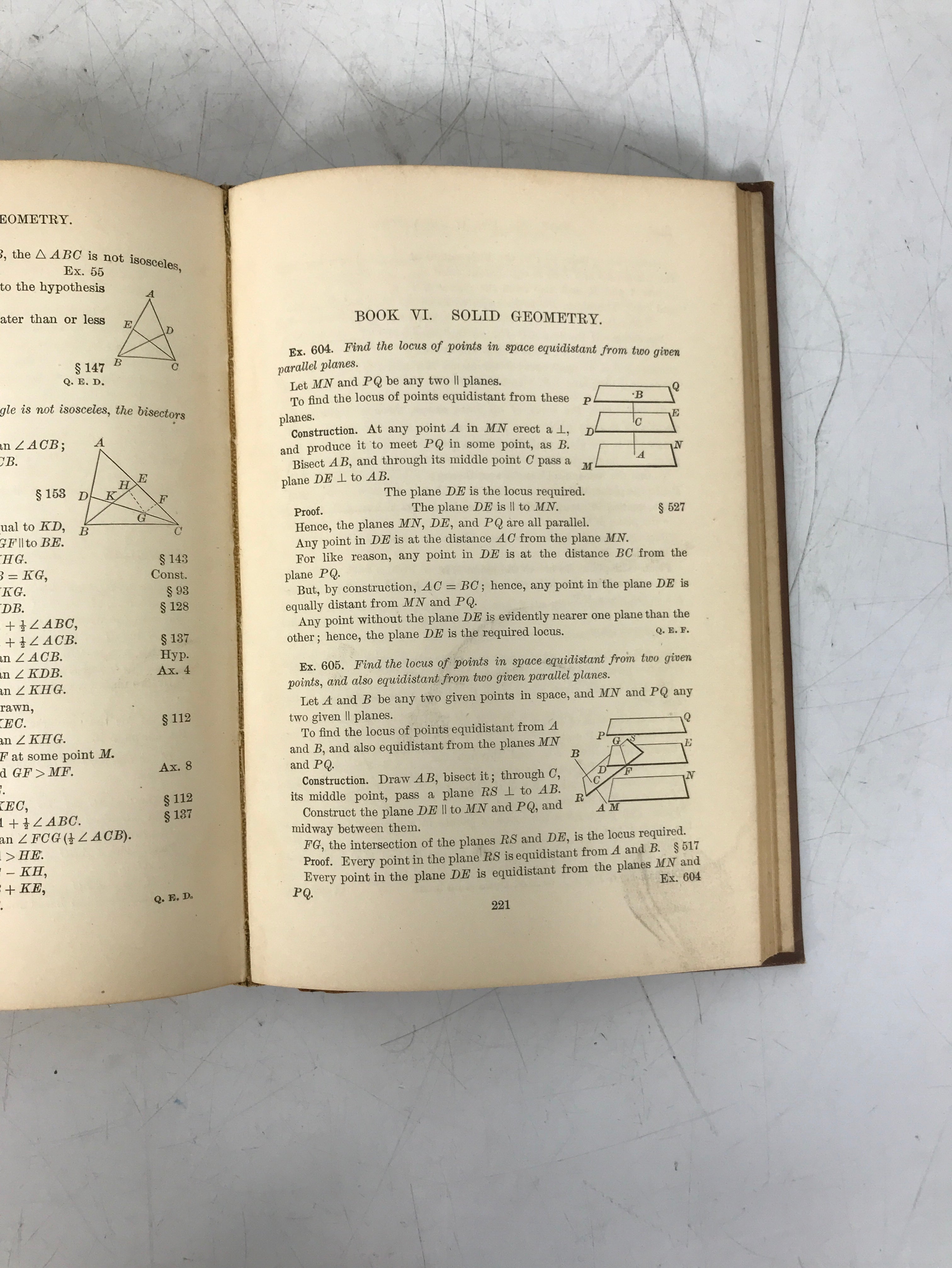 2 Antique Plane Geometry (1 Teacher's Ed) by Wentworth 1899 HC