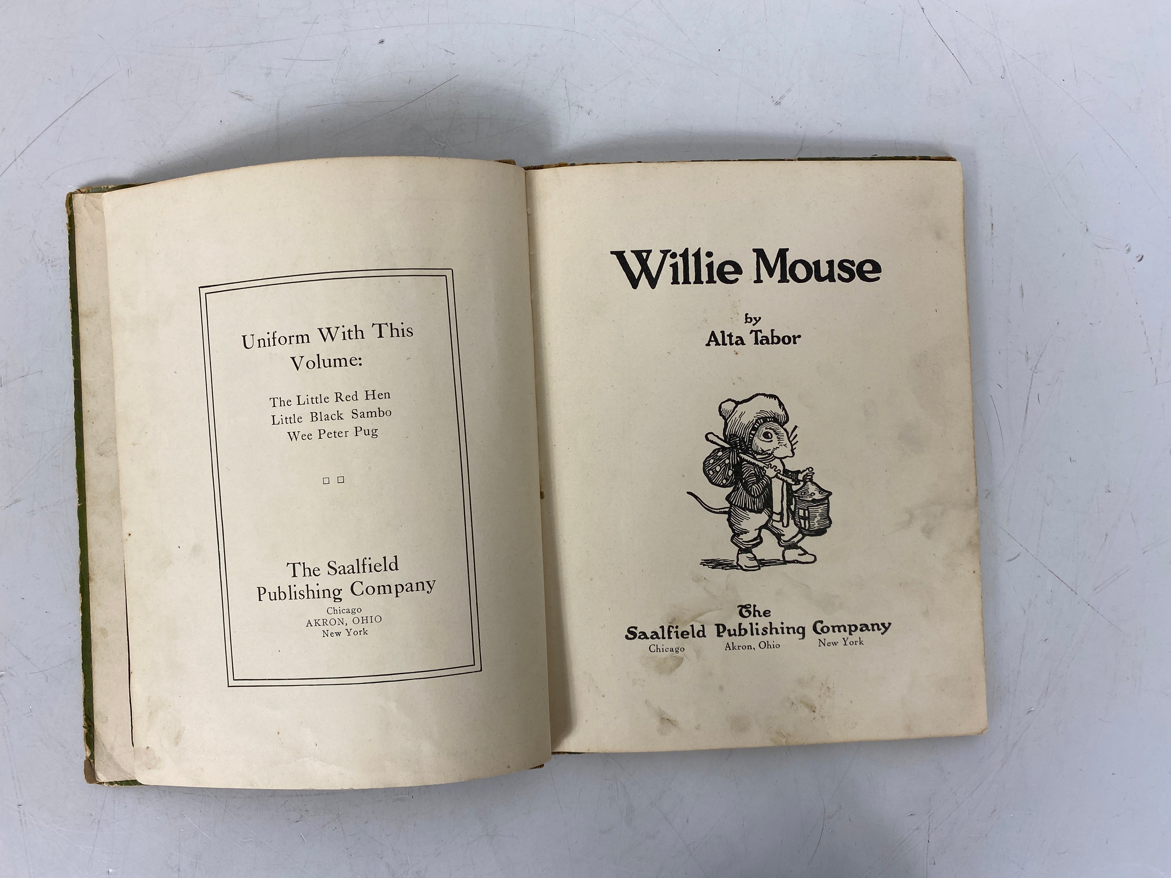 Willie Mouse by Alta Tabor Antique Children's Book c 1920s HC