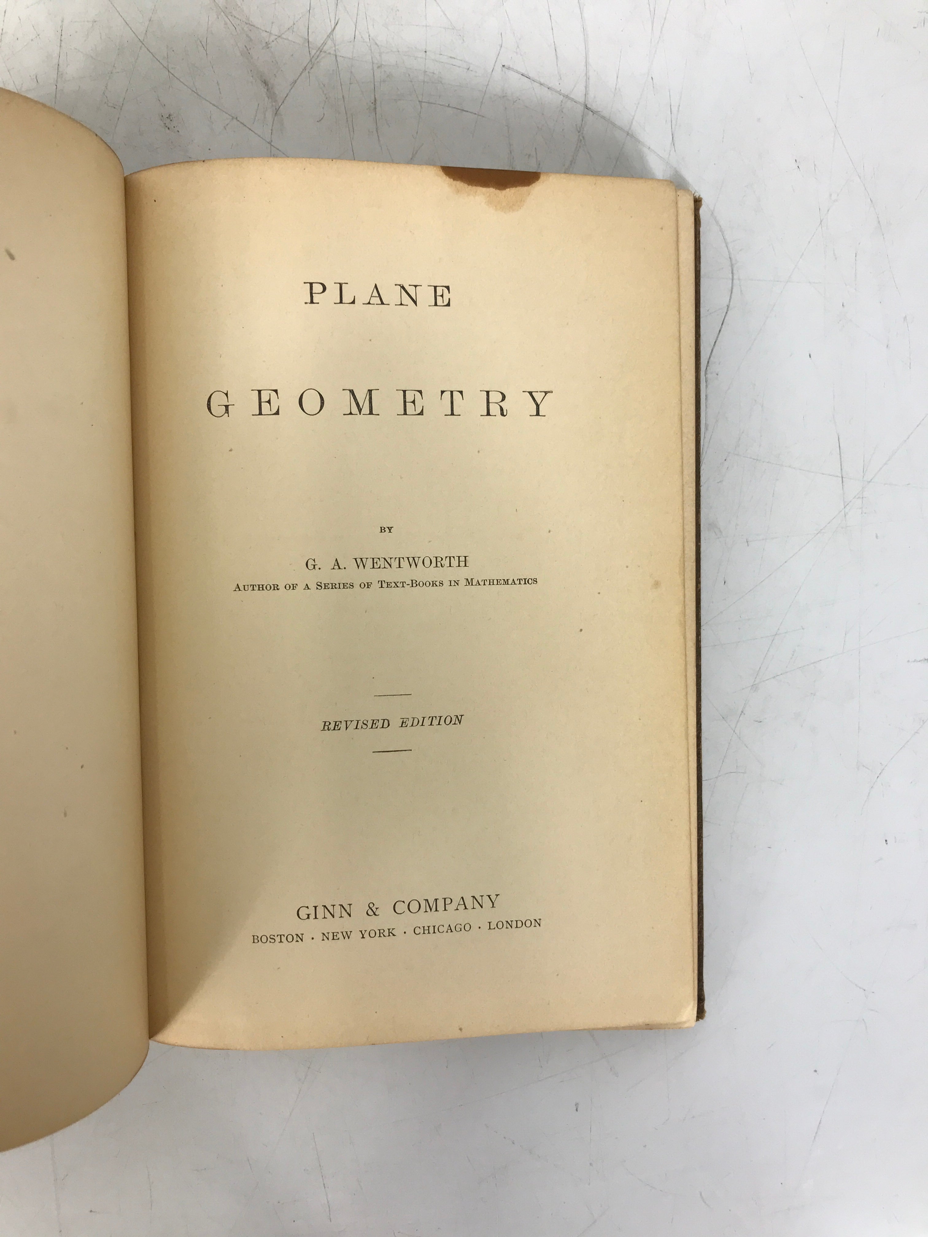 2 Antique Plane Geometry (1 Teacher's Ed) by Wentworth 1899 HC
