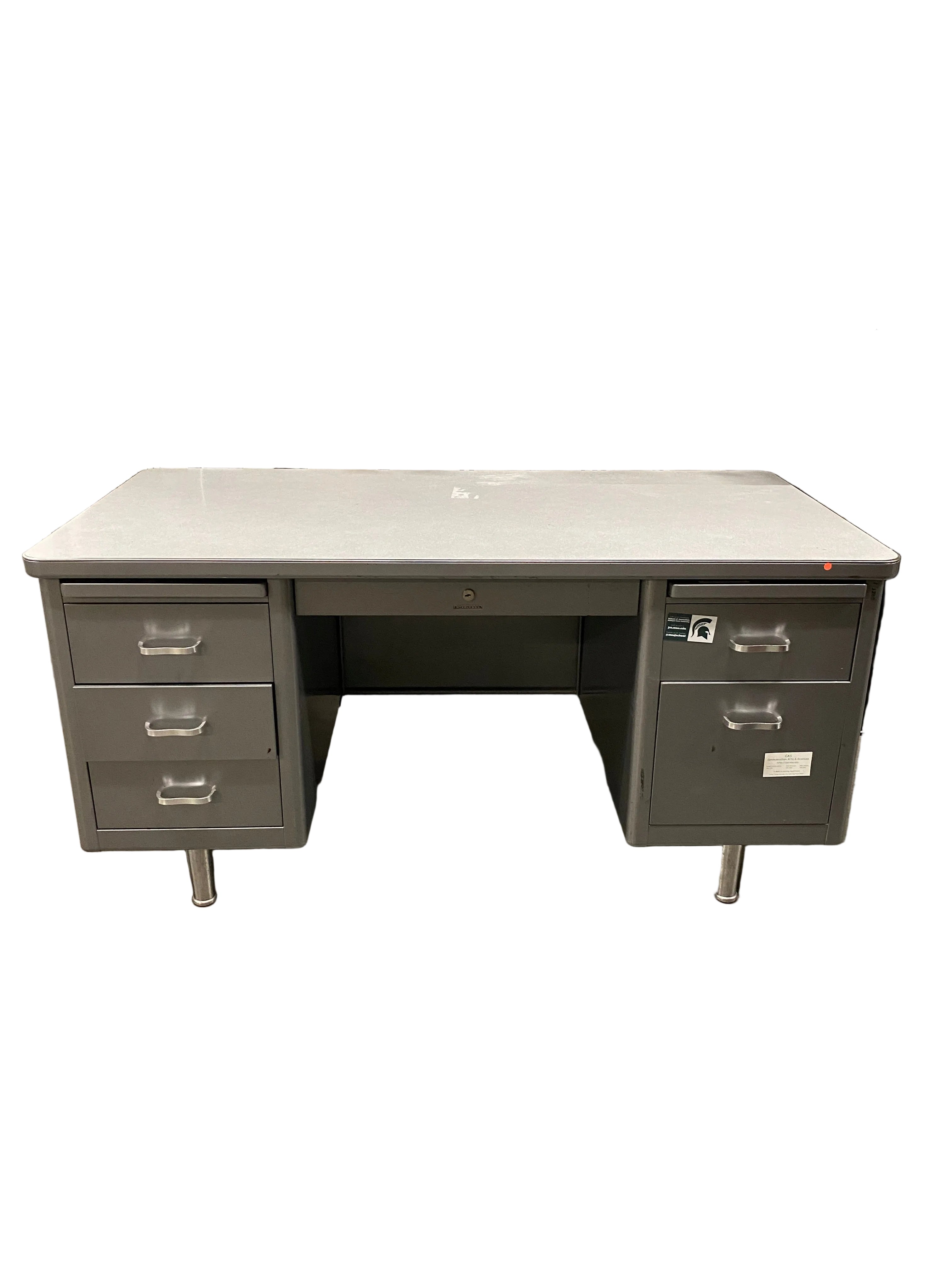 Steelcase Grey Metal Executive Desk