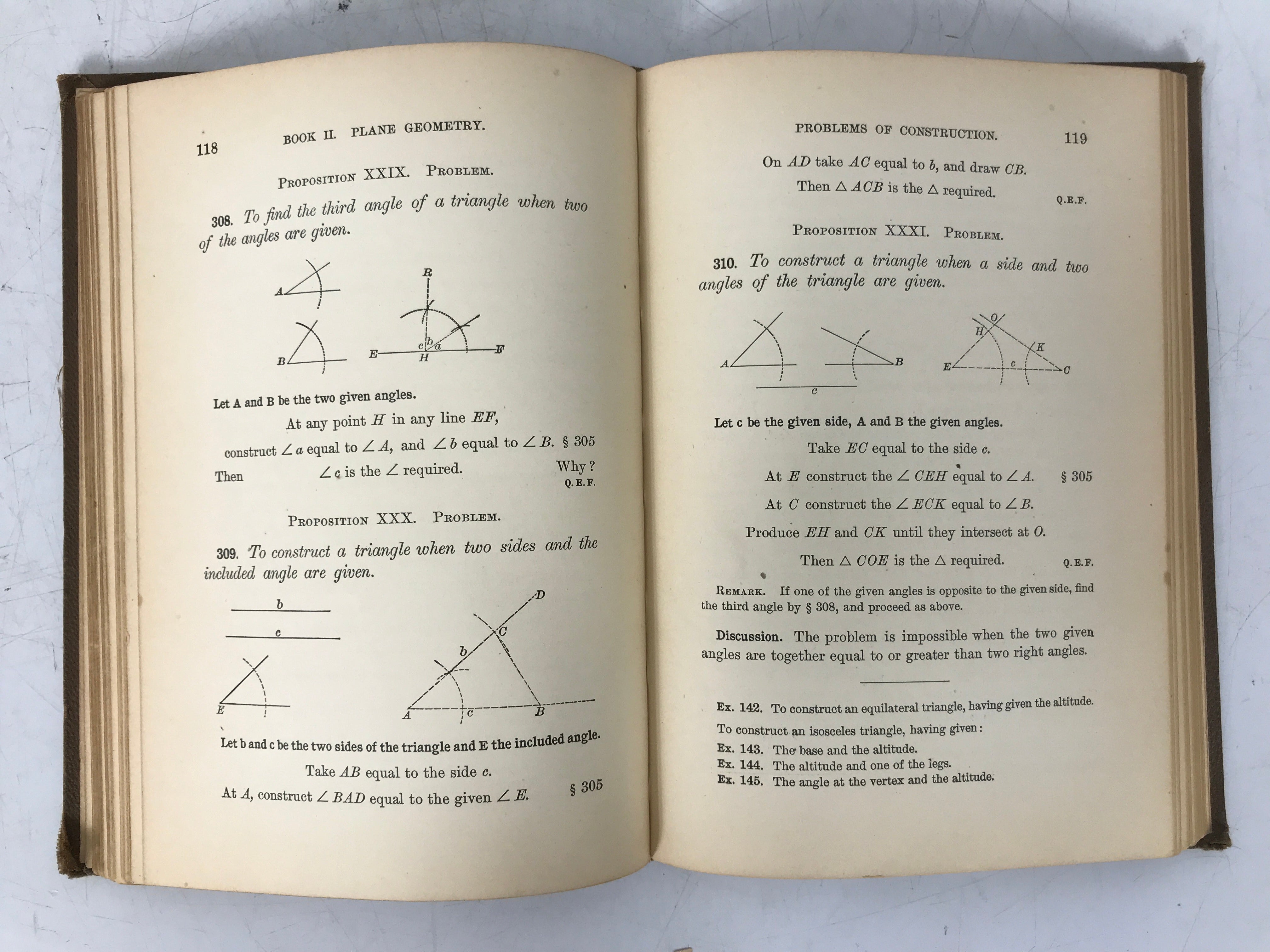 2 Antique Plane Geometry (1 Teacher's Ed) by Wentworth 1899 HC