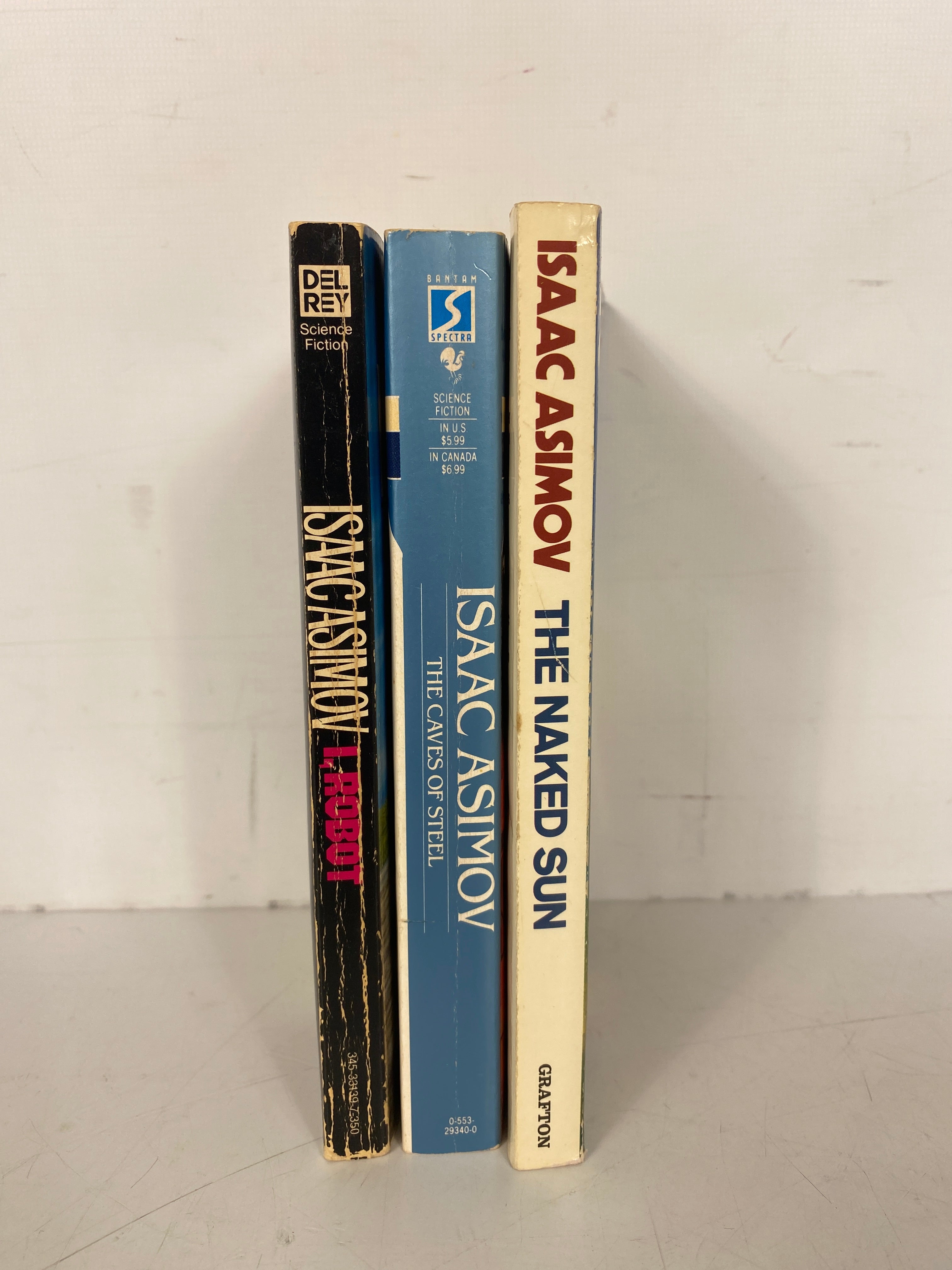 Lot of 3 Isaac Asimov PB: I, Robot/The Naked Sun/The Caves of Steel 1985-91