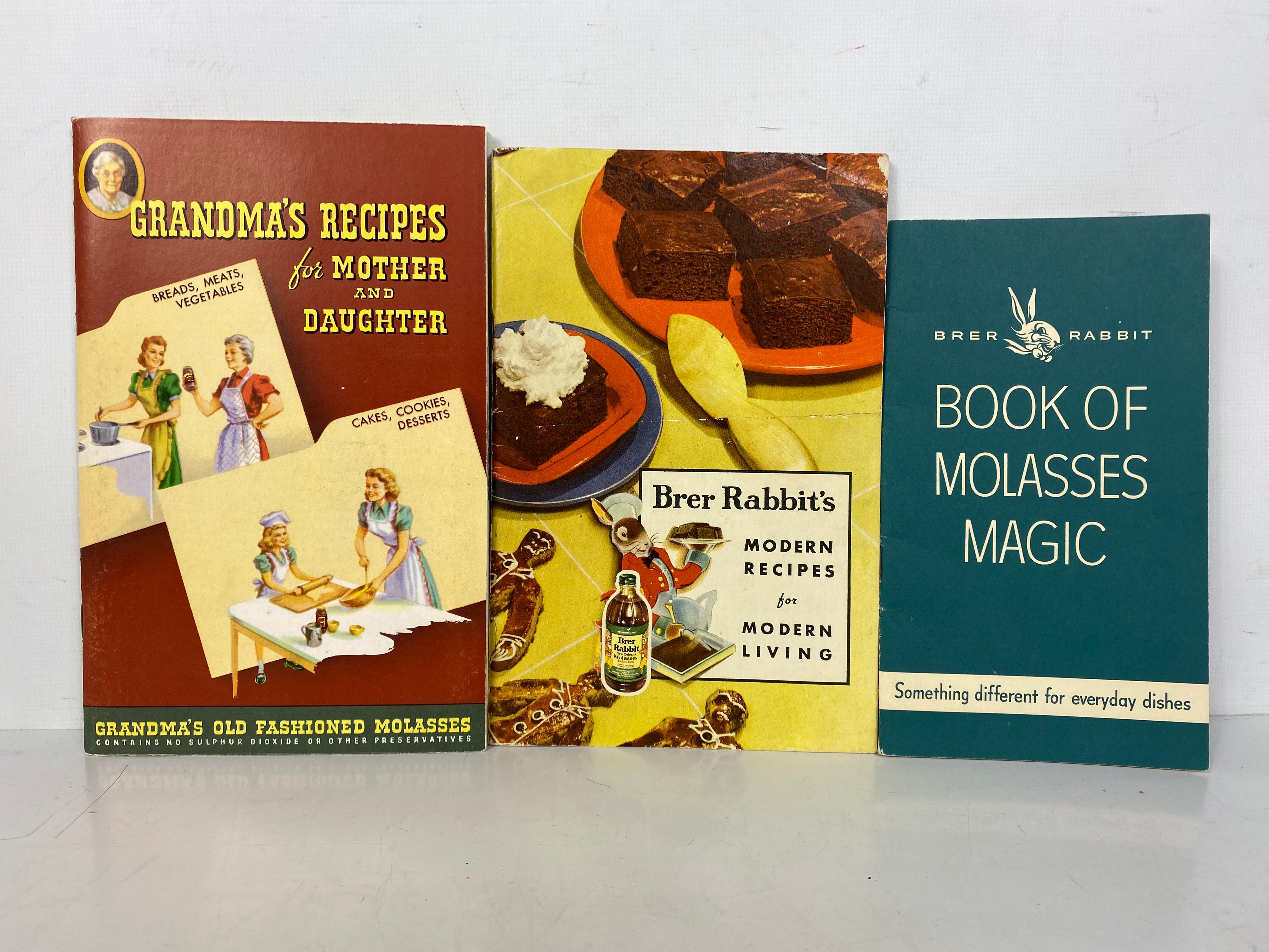 3 Vintage Molasses Recipe Books: Grandma's Recipes/Brer Rabbit 1950s SC