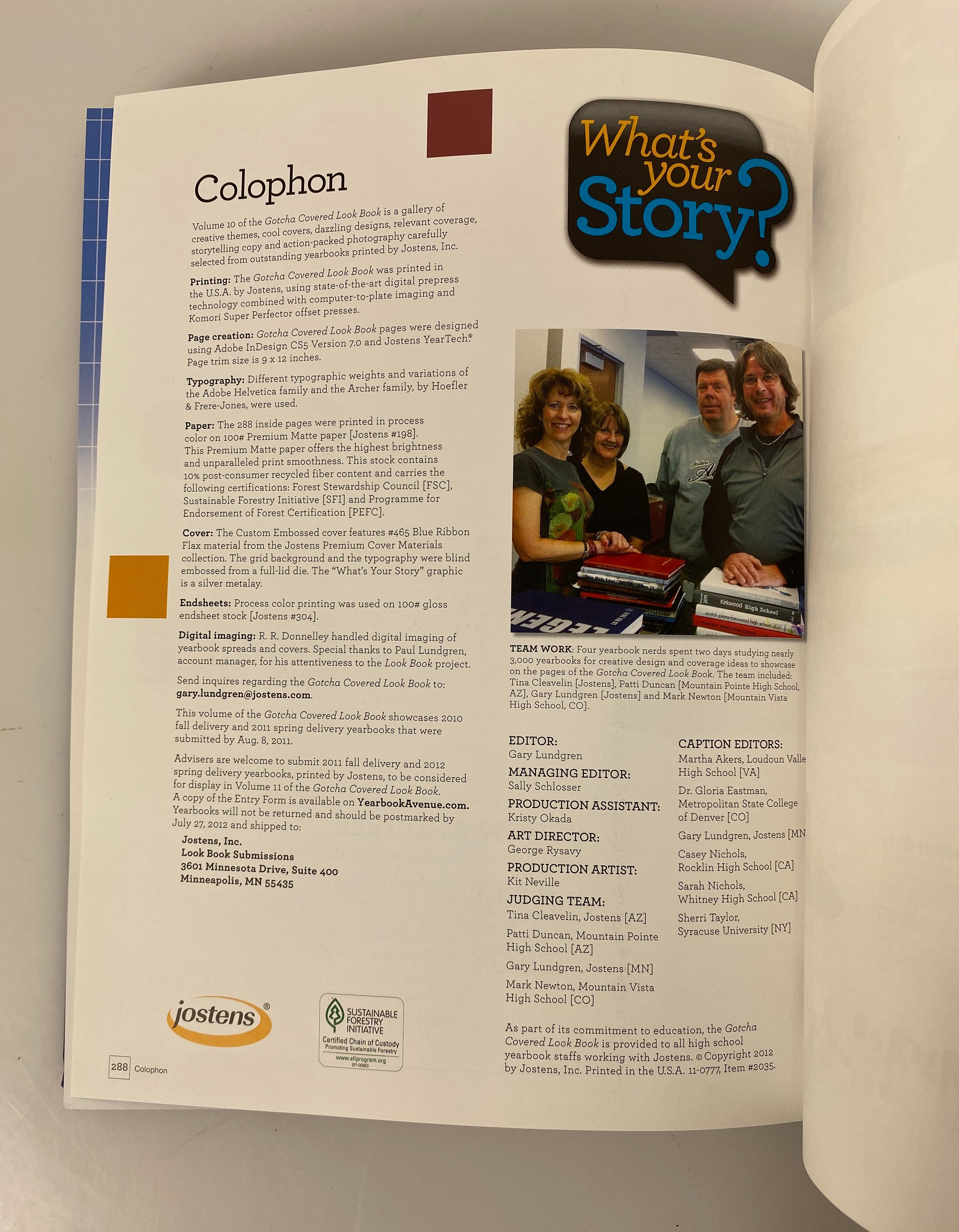 Jostens "What's Your Story?" Look Book 10 Yearbook Planner HC