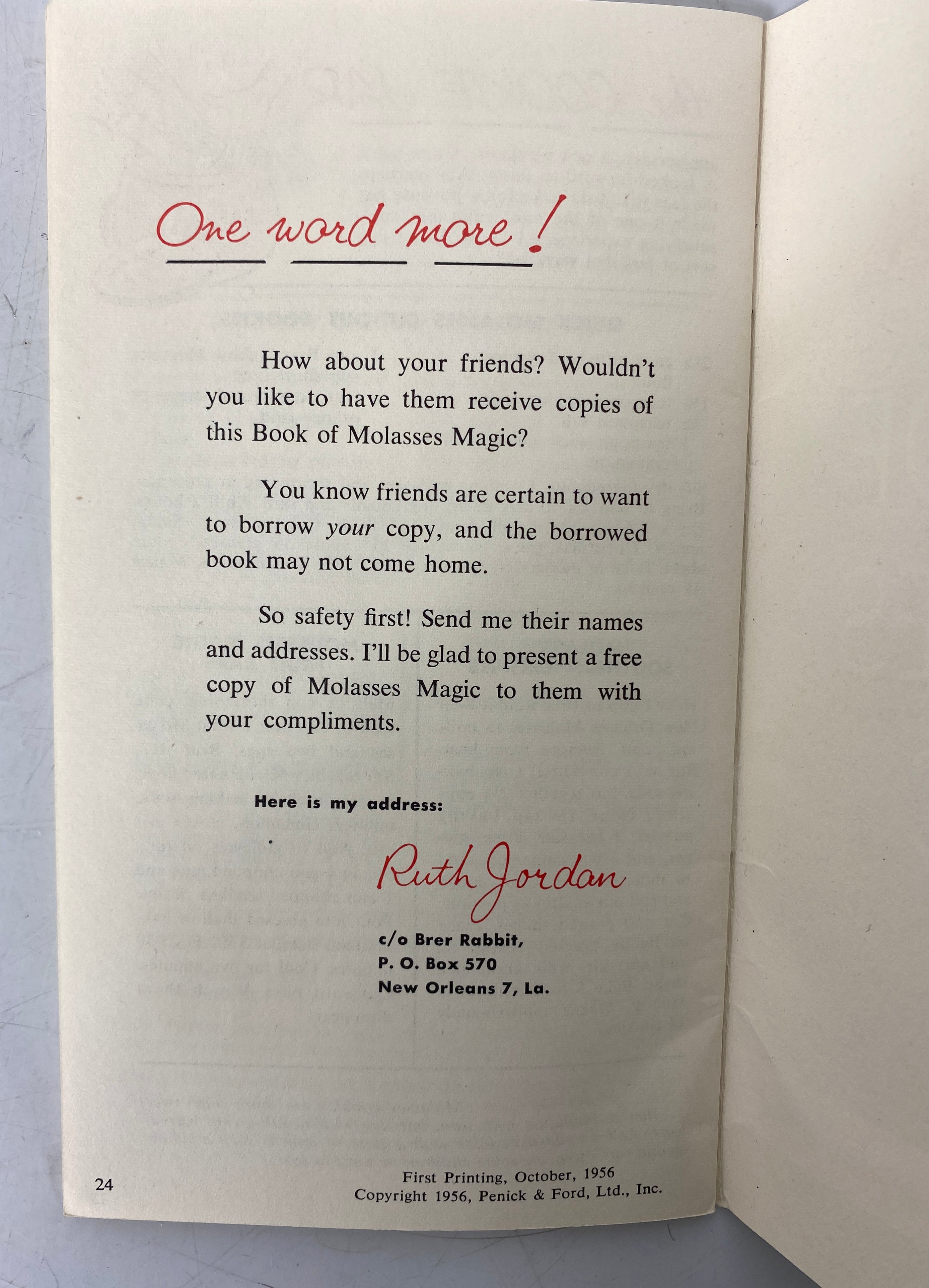 3 Vintage Molasses Recipe Books: Grandma's Recipes/Brer Rabbit 1950s SC