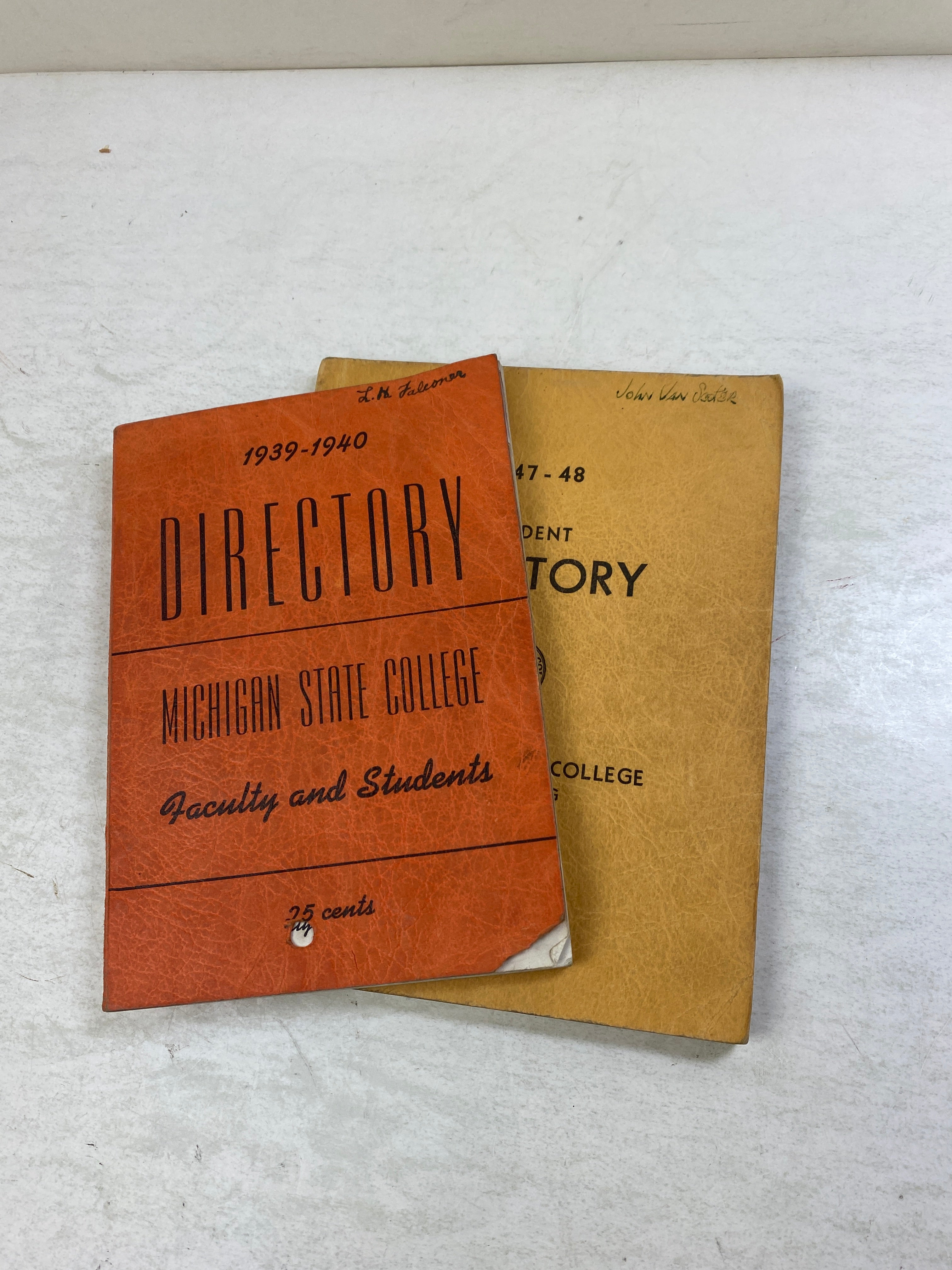 Lot of 2 Vintage MSU Student Directories 1939, 1947