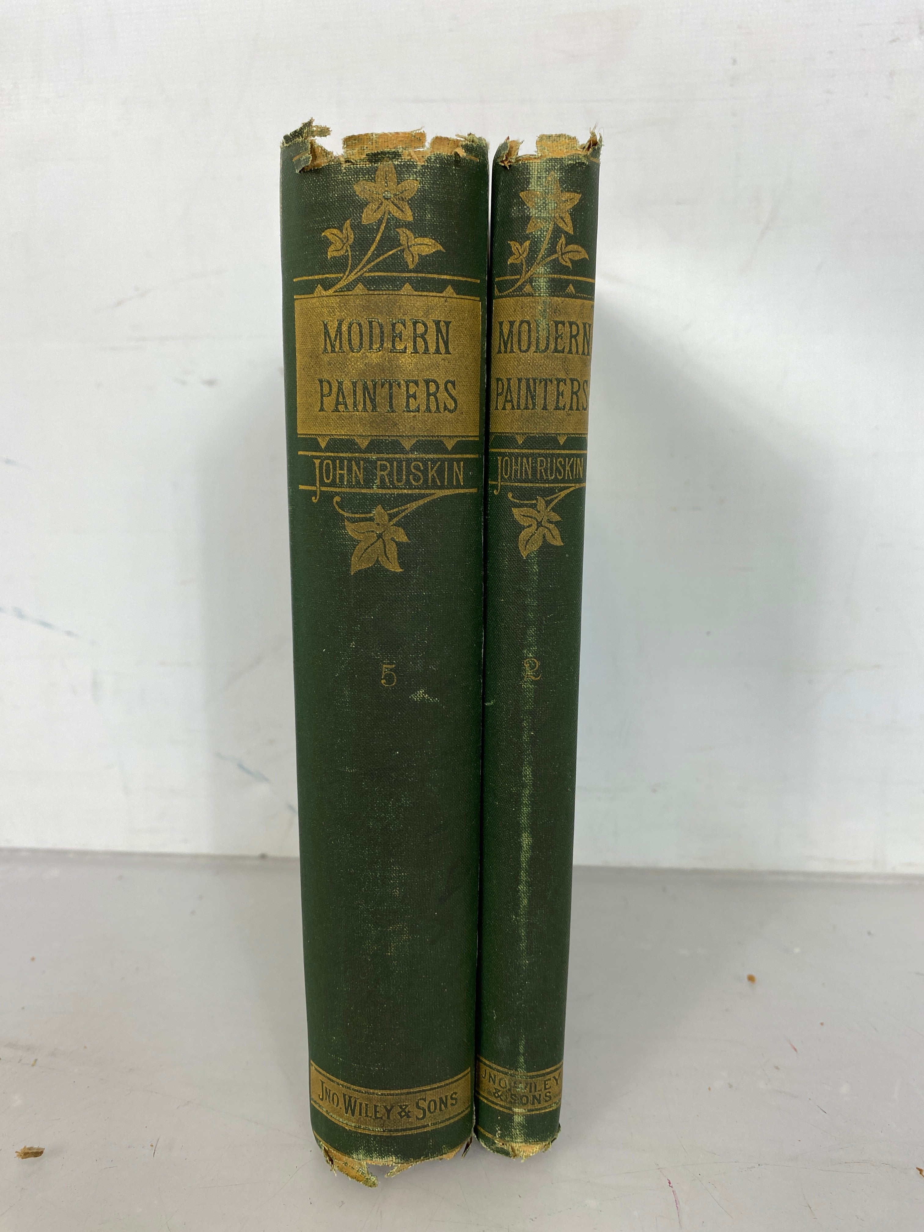 2 Volumes (II and V) of Modern Painters by John Ruskin 1878 John Wiley & Sons HC