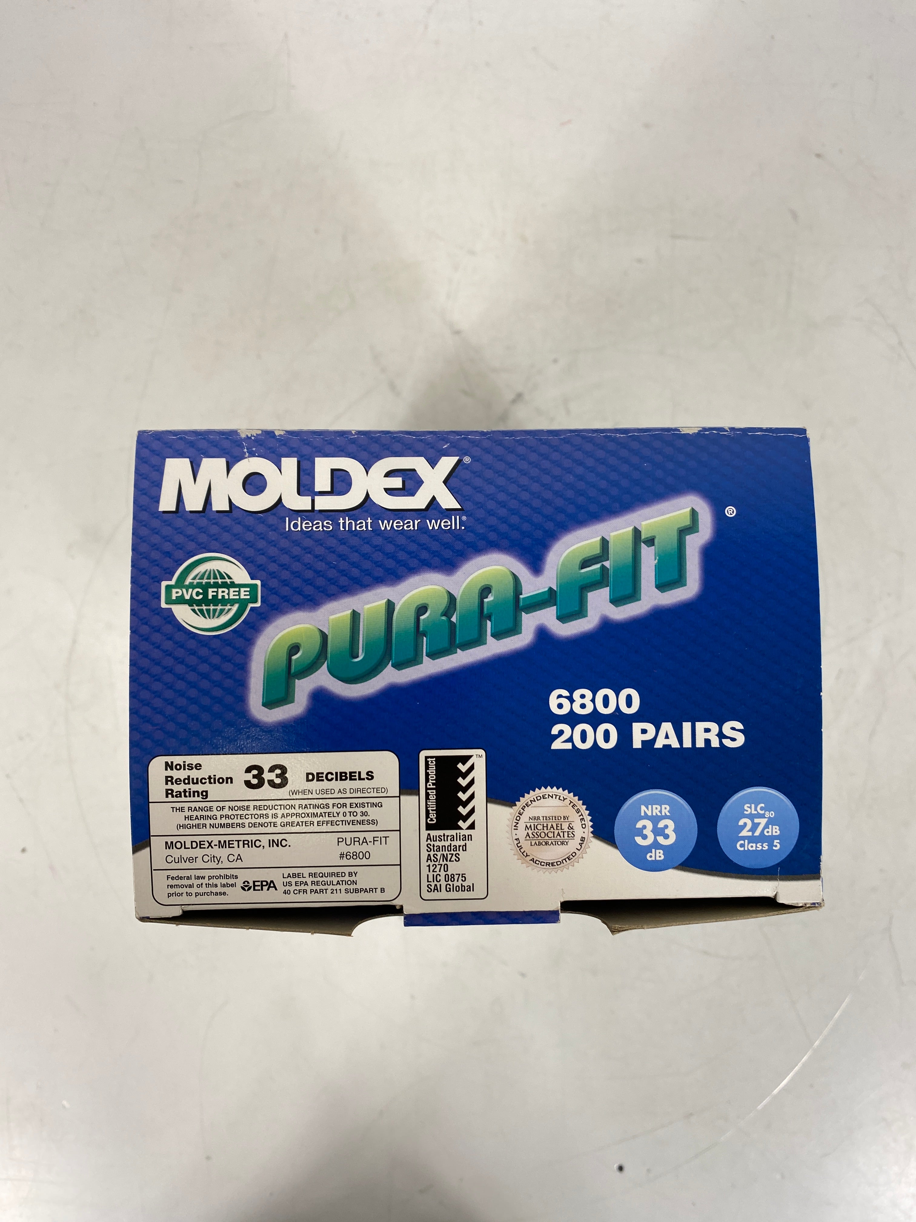 Moldex Pura-Fit Disposable Foam Earplugs #6800