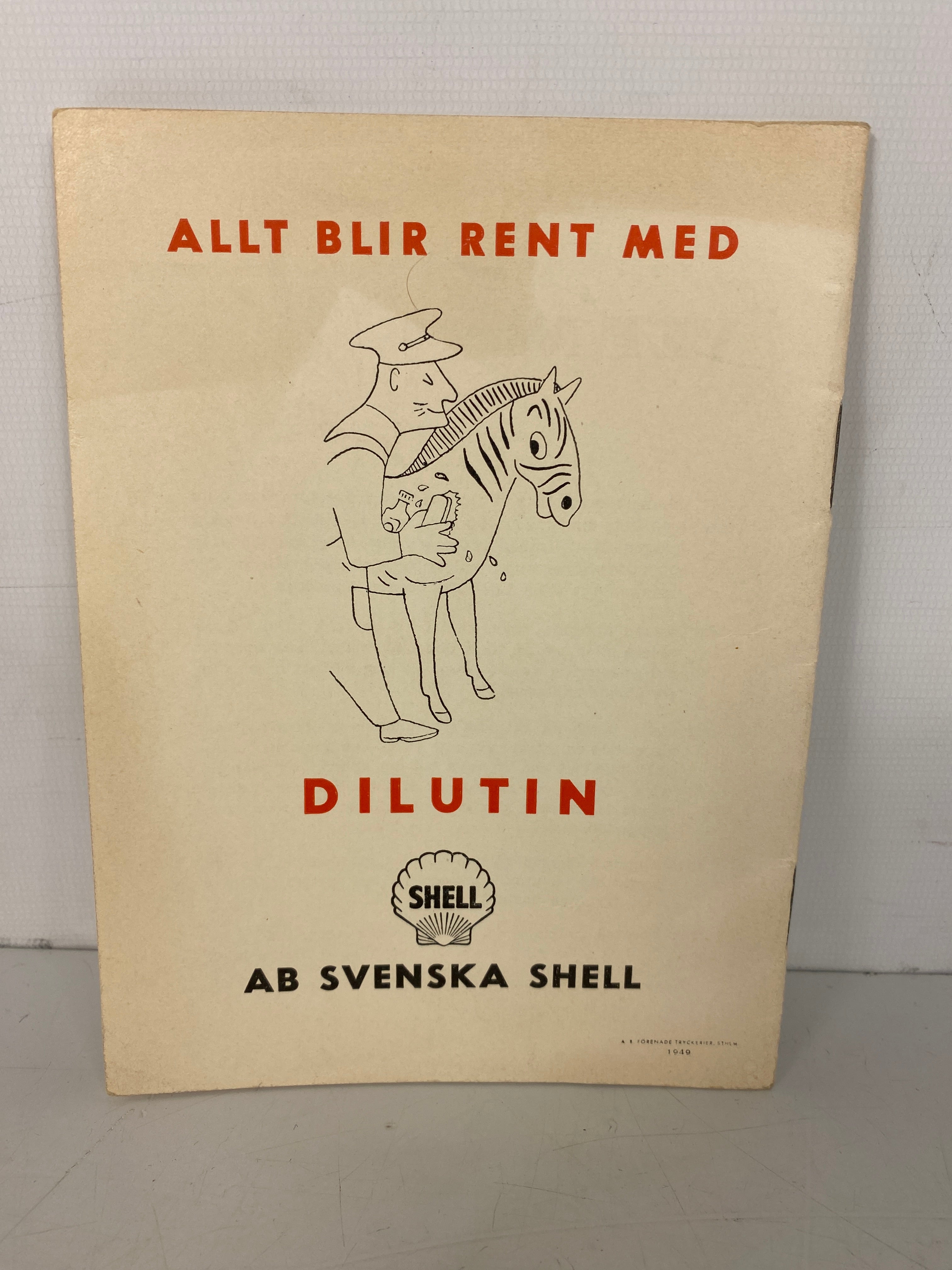 Vintage Ad Booklet Shell Oil's "How to Wash & Clean With Dilutin" 1949 (Swedish)