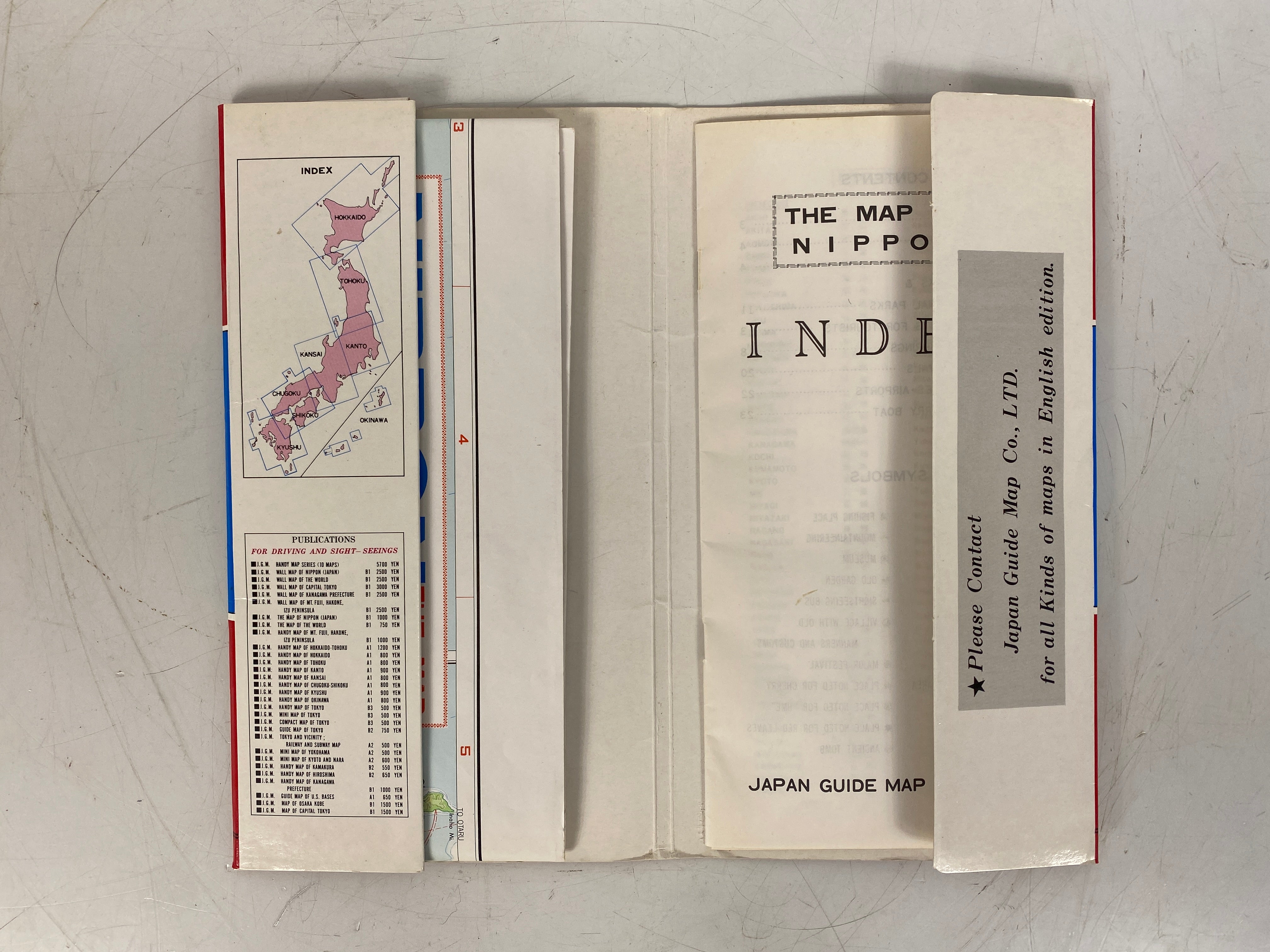 J.G.M. The Map of Nippon Full Sized Map with Index Japan Guide Map Co